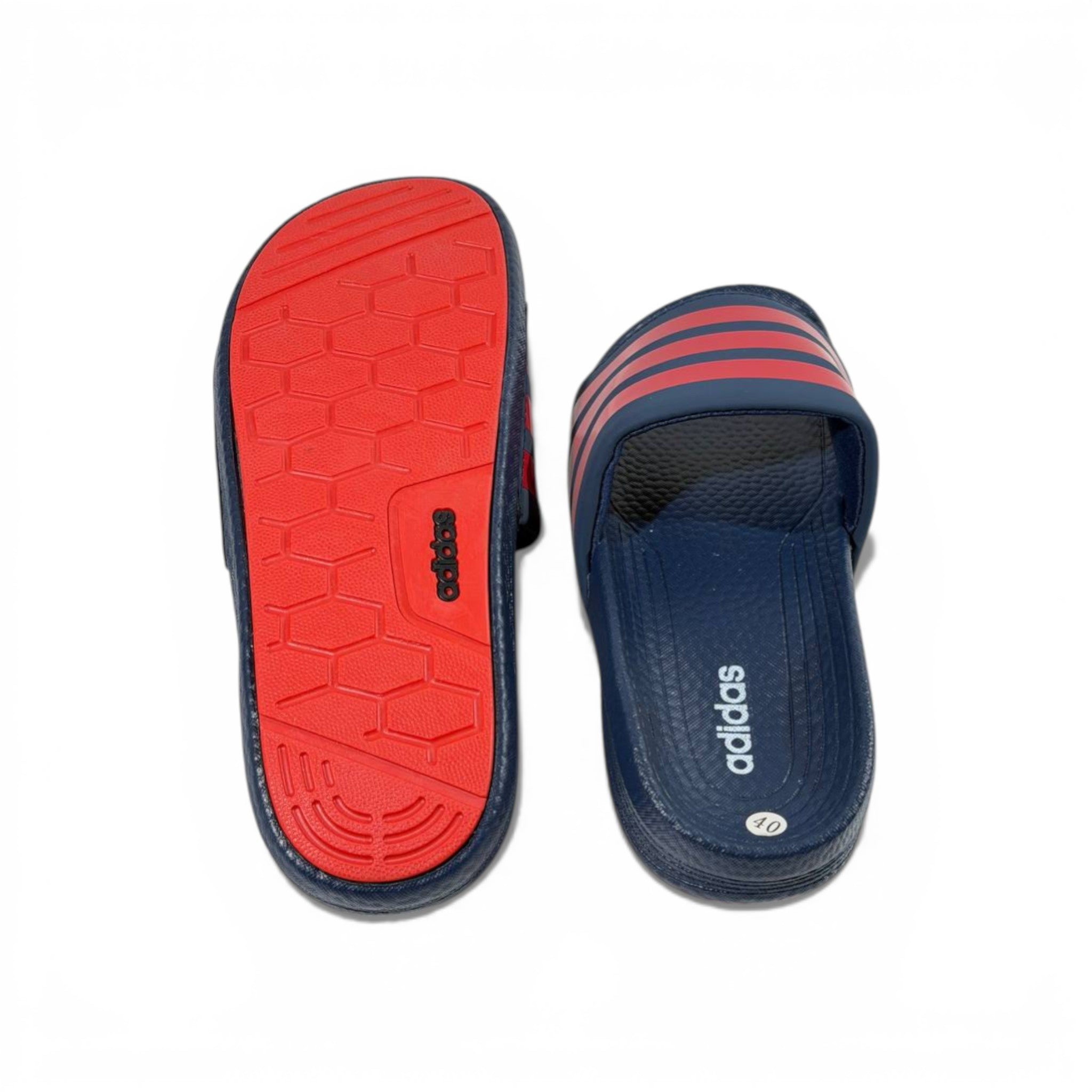 π΅ Adidas Slides β Navy & Red Stripes Edition π΄π₯