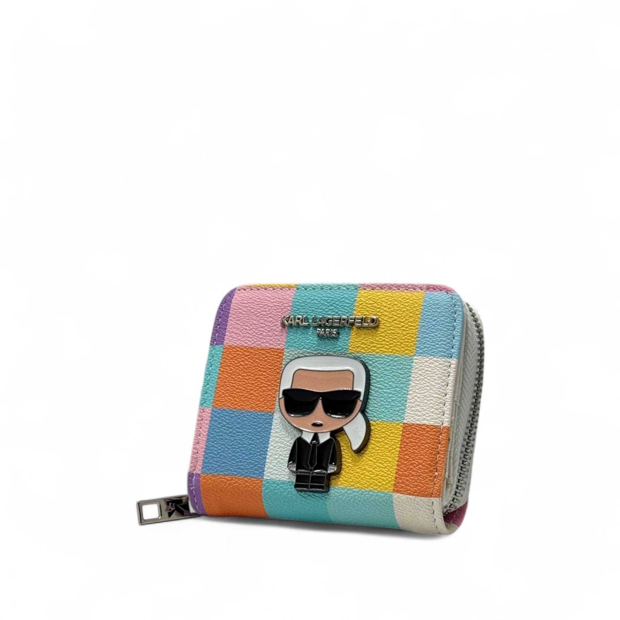 π Karl Lagerfeld Checkered Cartoon Wallet β Multi-Color Edition