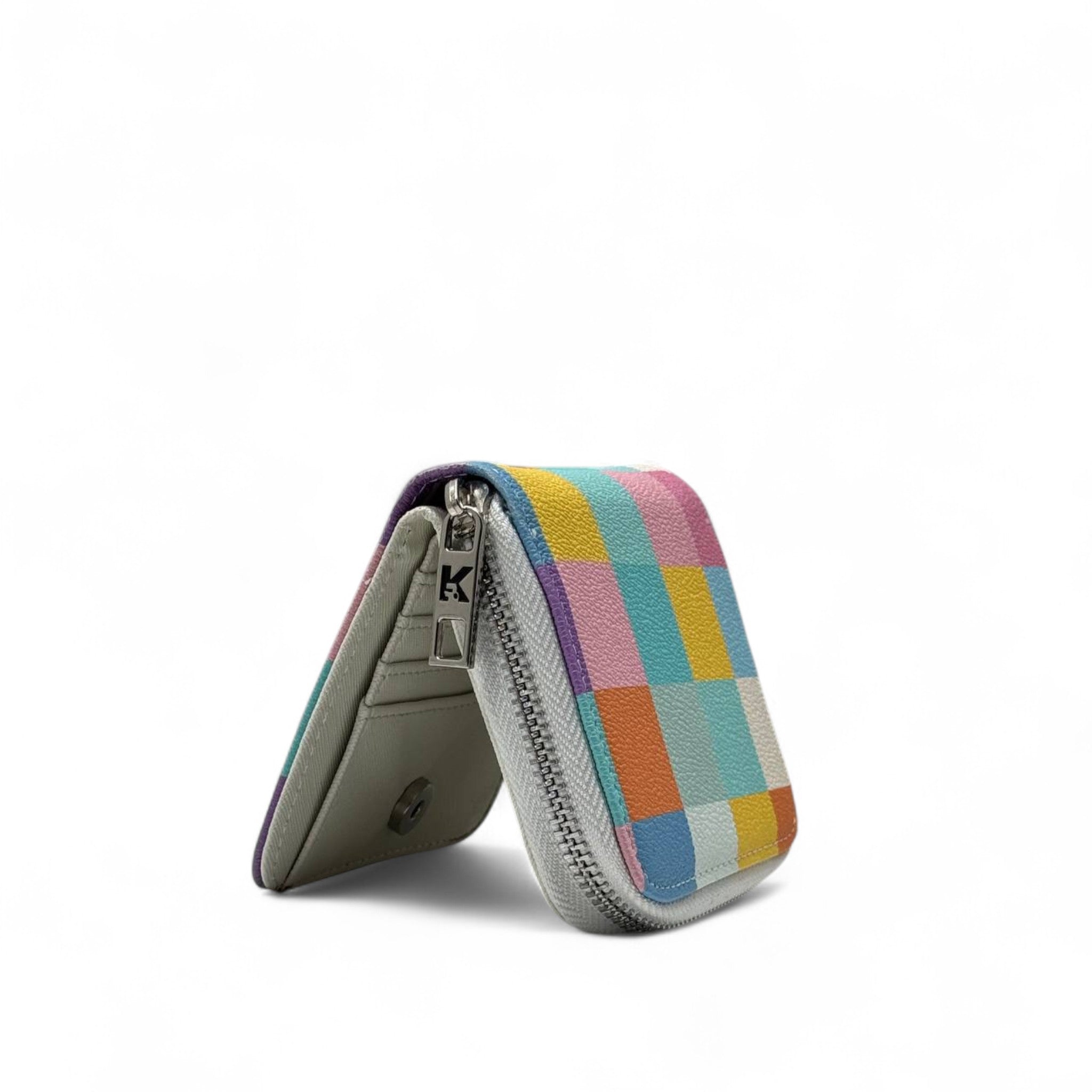 π Karl Lagerfeld Checkered Cartoon Wallet β Multi-Color Edition