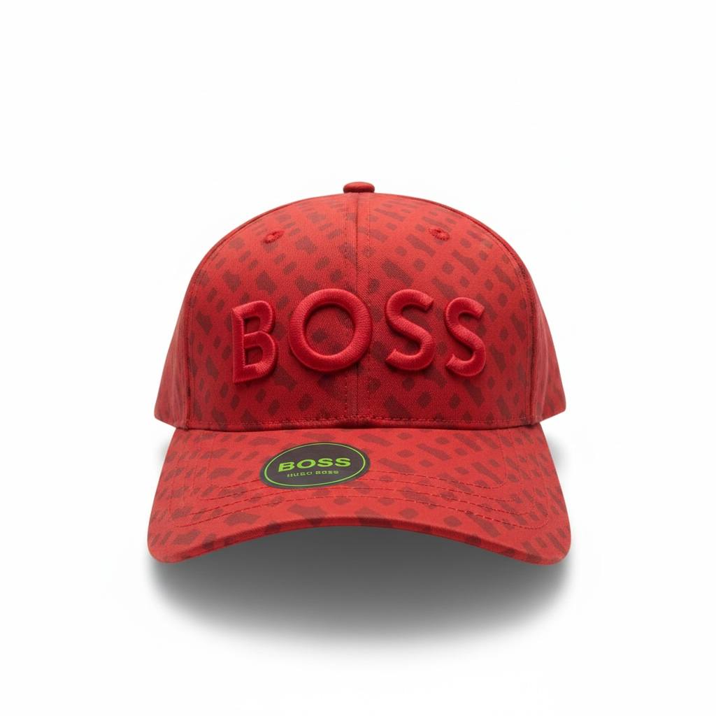 🔴 BOSS Logo Baseball Cap – Red Designer Streetwear Hat