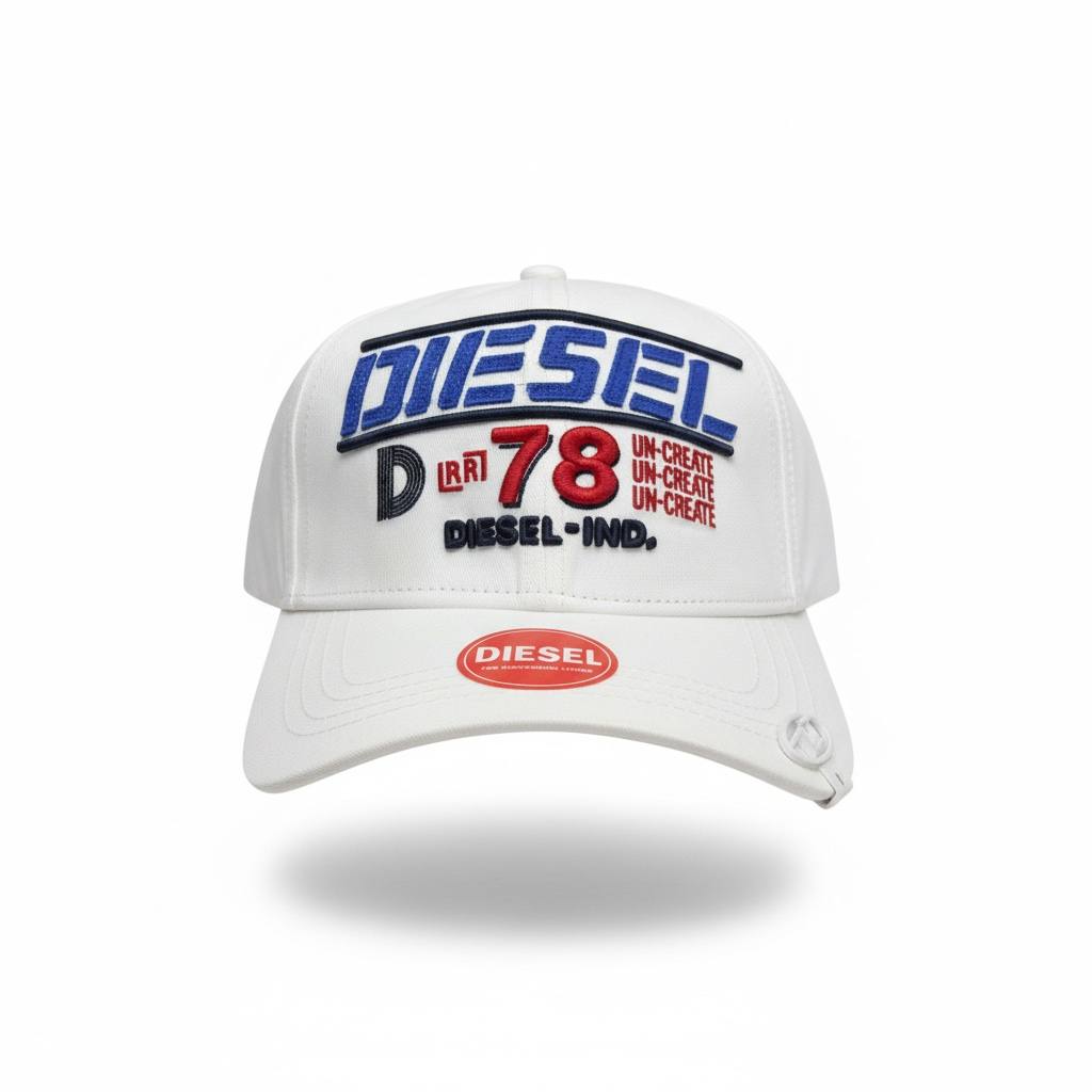 š§¢ Diesel D78 White Cap ā Bold Logo Racing Streetwear Style š„