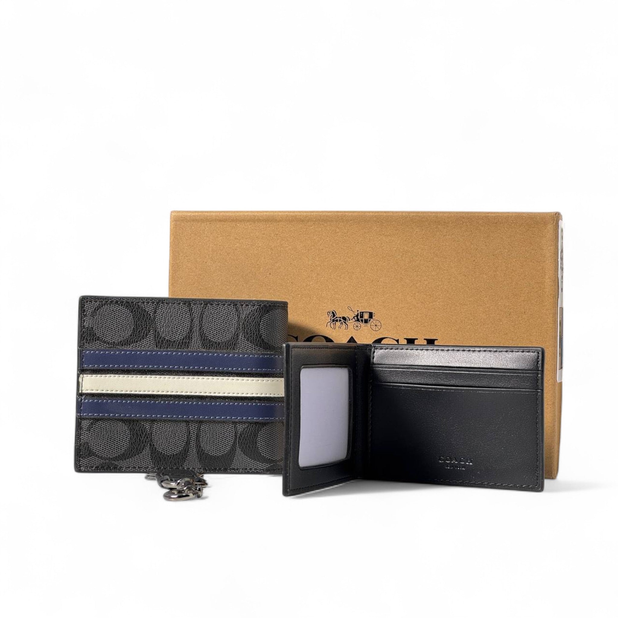 Coach 3-Piece Signature Gift Set β Wallet, Card Holder & Key Ring ππ€