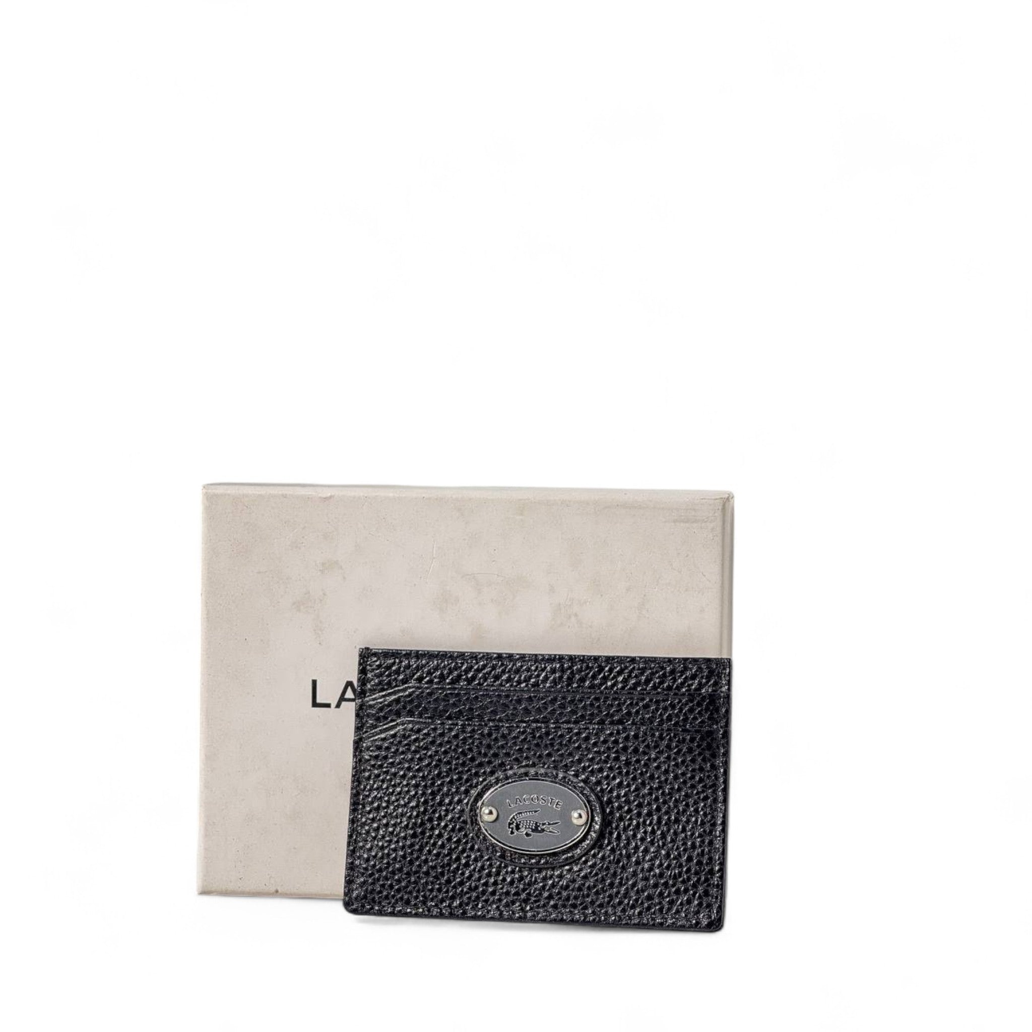 Lacoste Signature Black Leather Card Holder ππ€