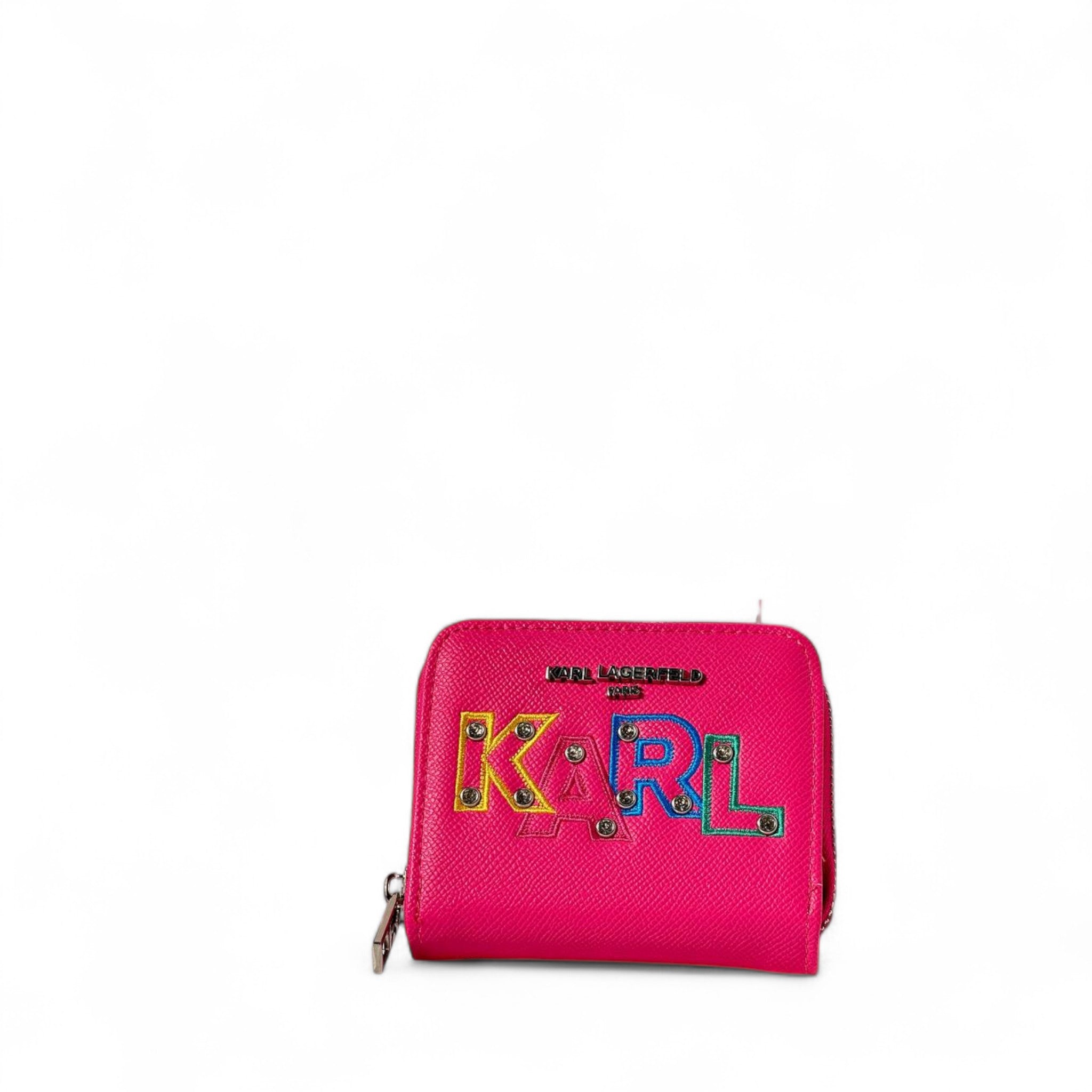 KARL LAGERFELD Pink Mini Wallet โ Vibrant Designer Charm ๐๐