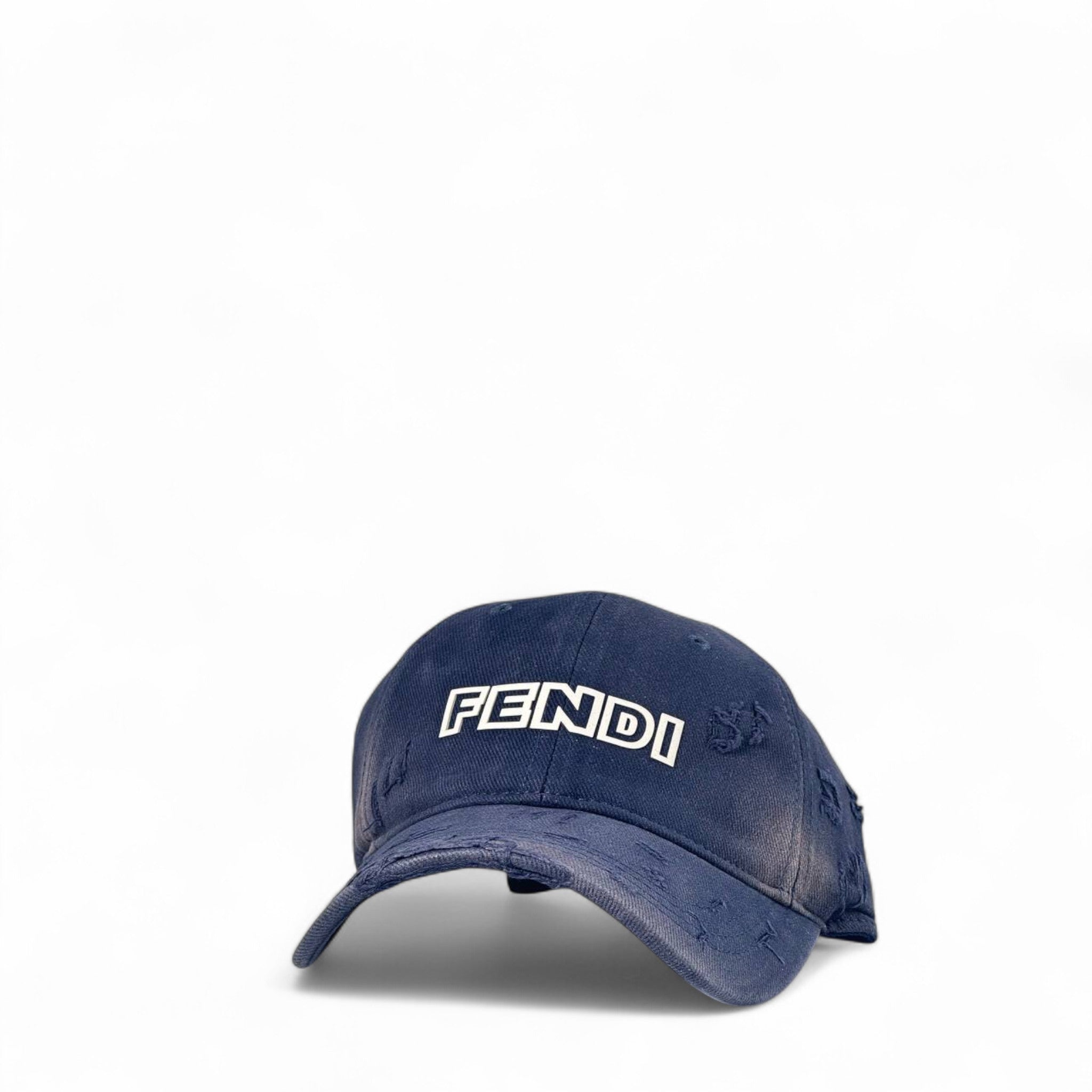 π Fendi-Inspired Navy Distressed Cap β Rugged Cool with Luxury Edge π§’π₯