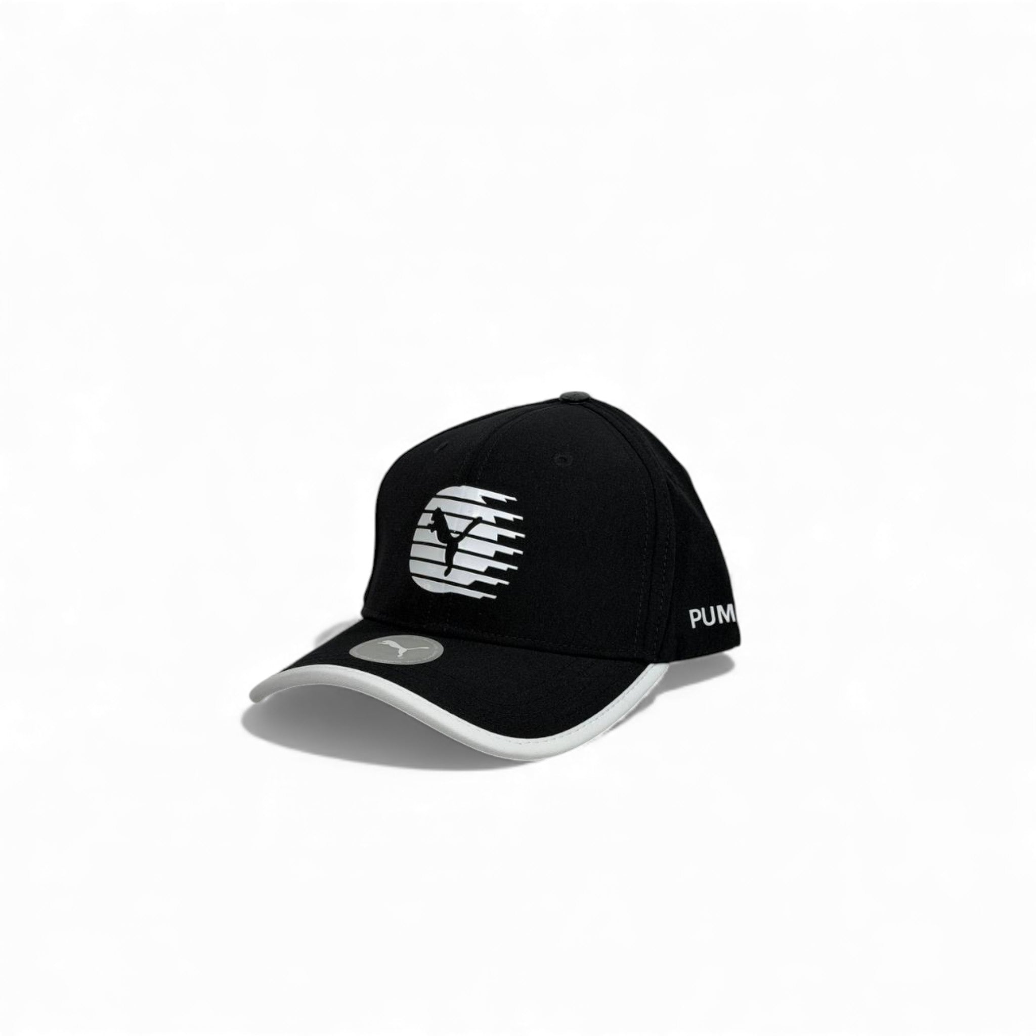 🧢 PUMA Black & White Speed Graphic Cap – Sport Luxe Edition