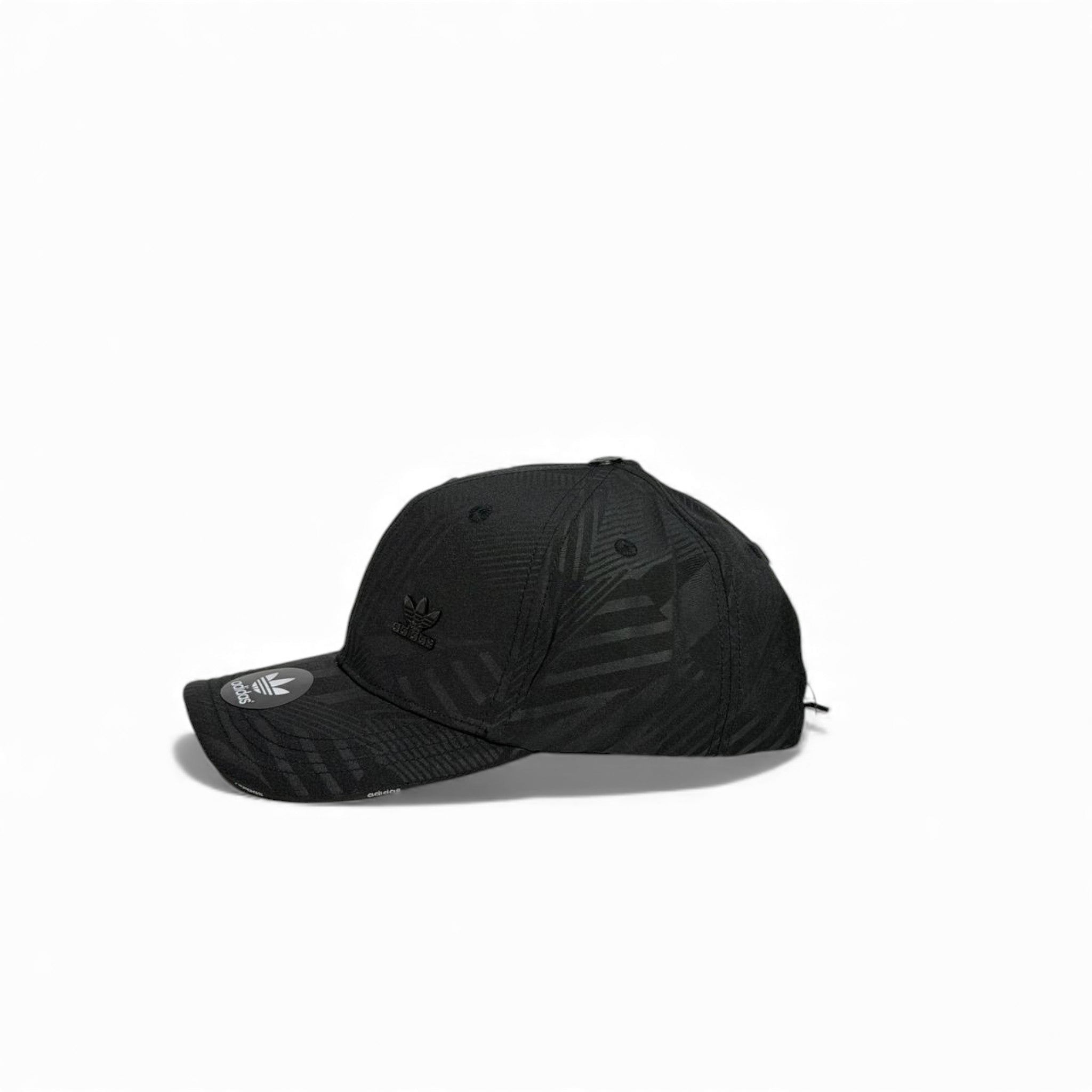🧢 adidas Black Shadow Pattern Cap – Trefoil Minimal Edition
