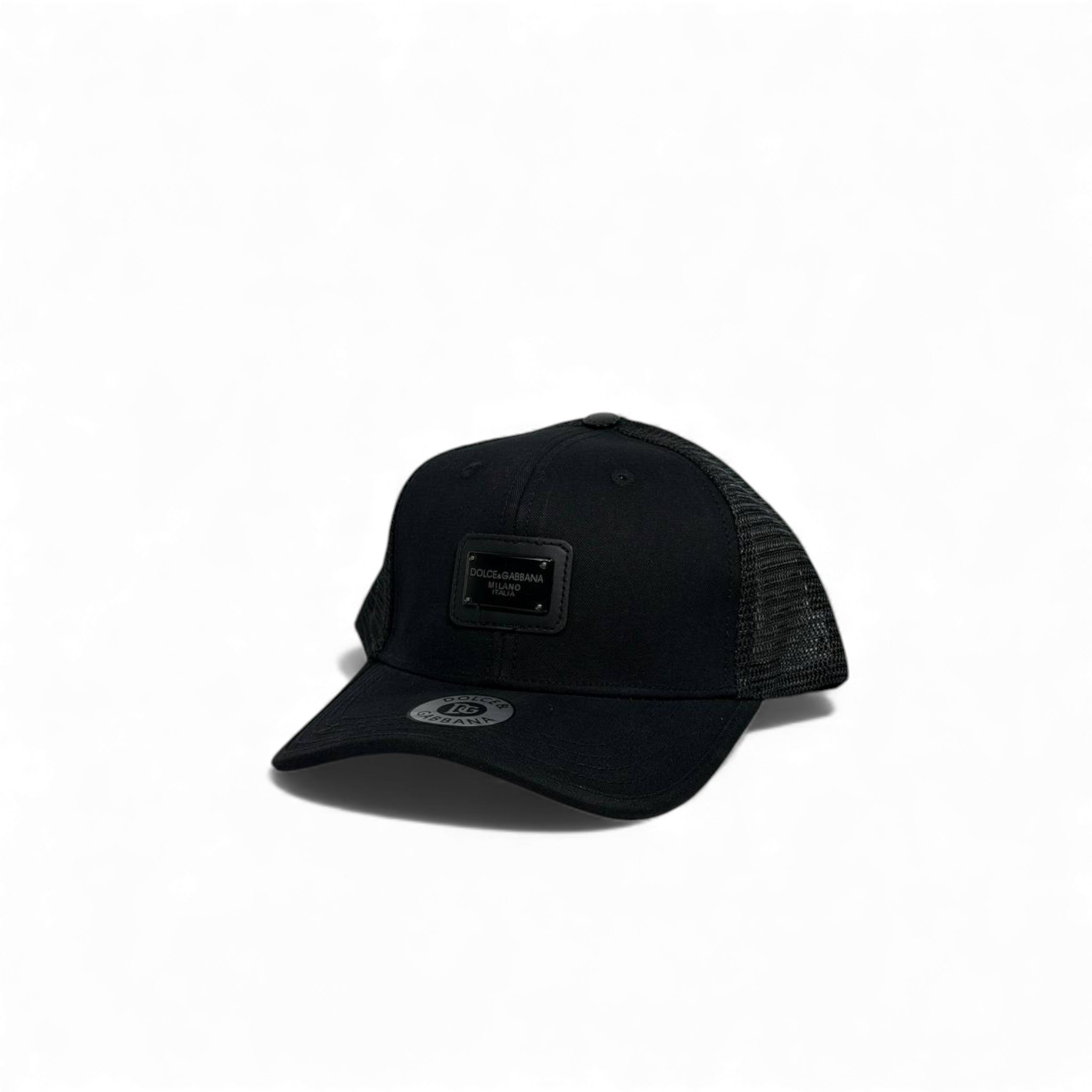 🧢 Dolce & Gabbana Black Milano Patch Cap – Luxury Mesh Edition