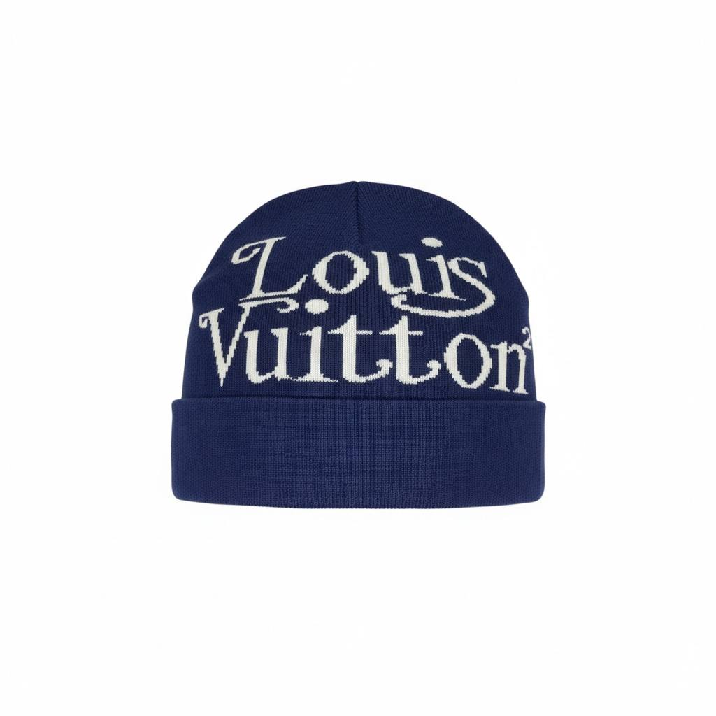 š§¢ Louis Vuitton Blue Signature Beanie ā Luxury Winter Icon