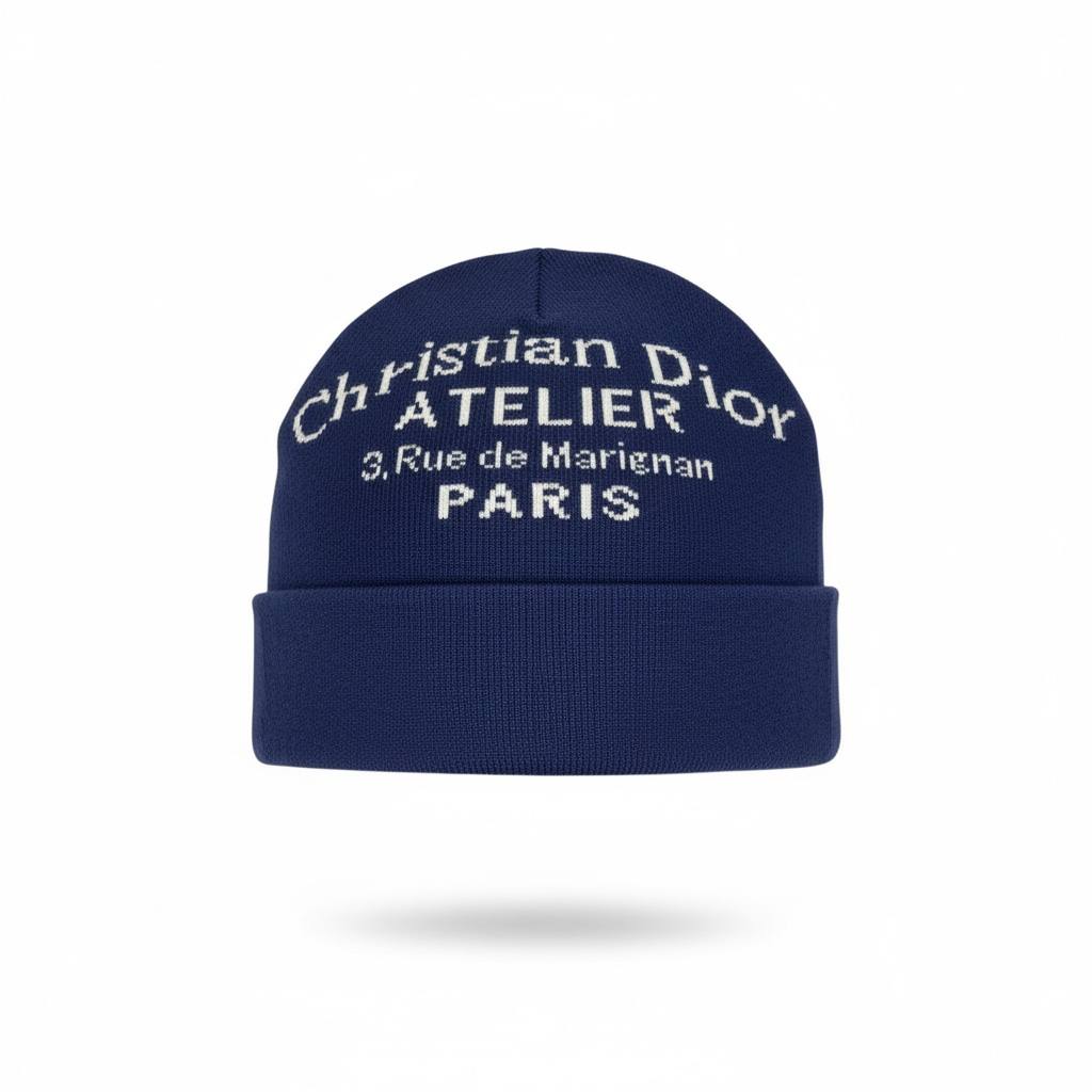 š§¢ Dior Atelier Navy Paris Beanie ā Premium Winter Luxury