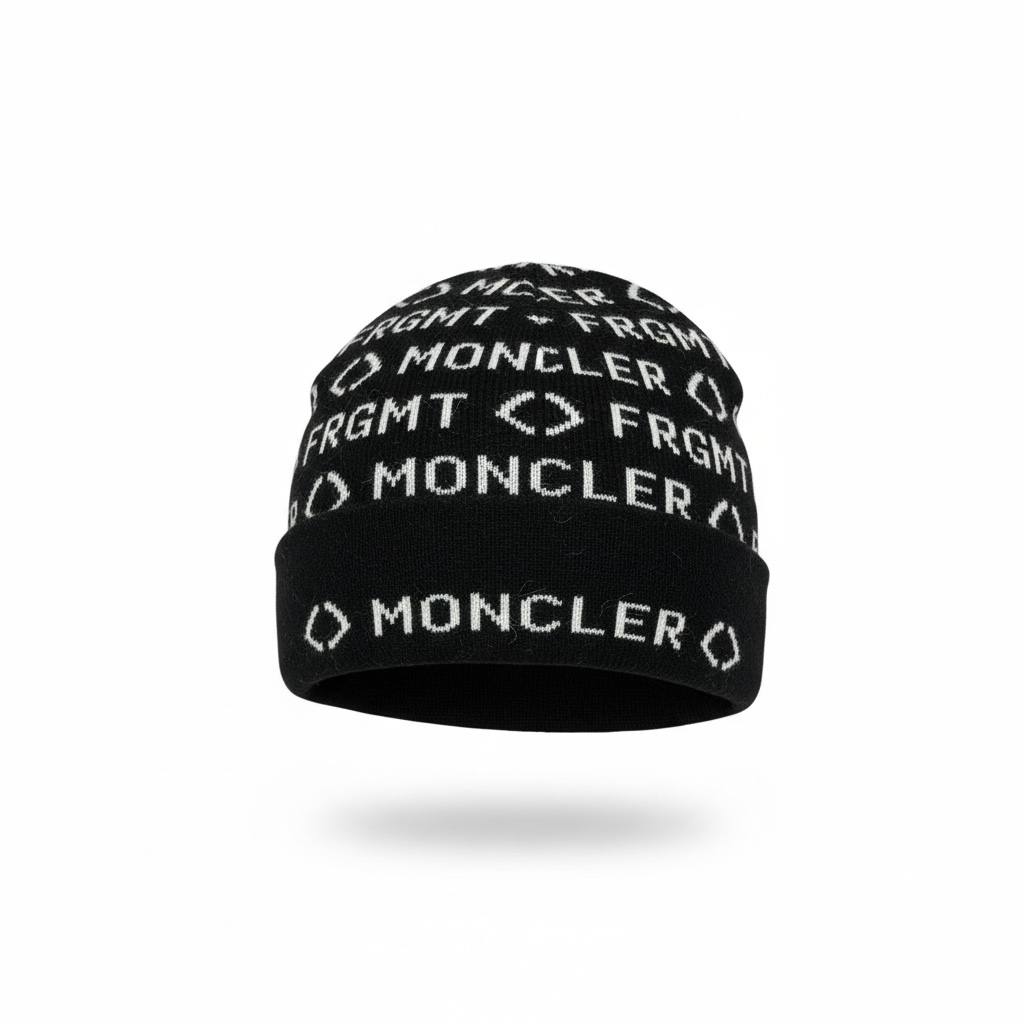 🖤 Moncler x FRGMT All-Over Logo Beanie – Limited Edition Luxury Winter Hat ❄️🔥