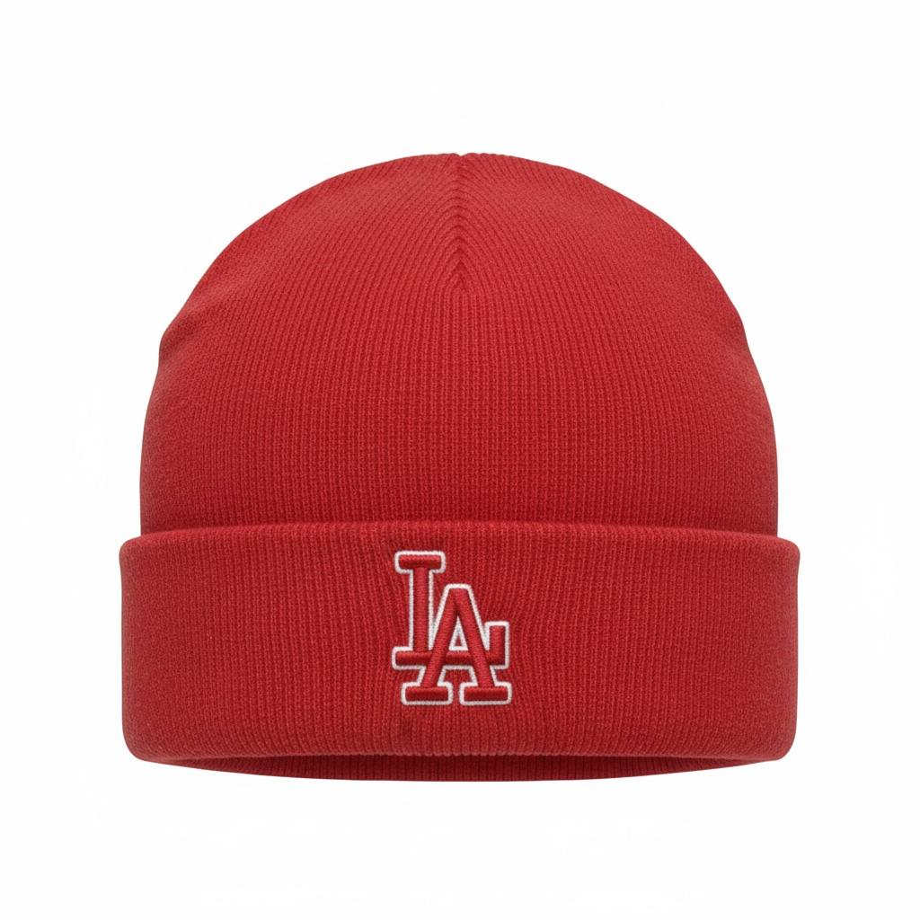 LA Red Embroidered Beanie ❤️🔥 | Bold Streetwear | Premium Winter Knit Hat