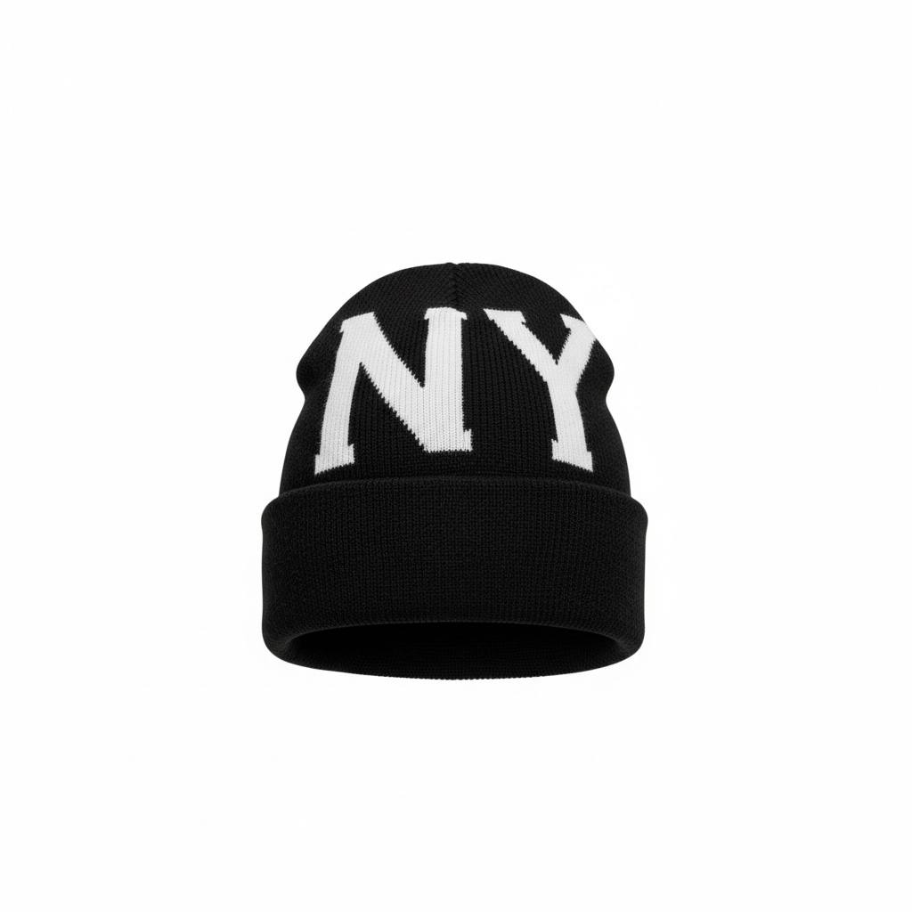 NY Black Knit Beanie 🖤❄️ | Bold New York Logo | Unisex Winter Streetwear Hat