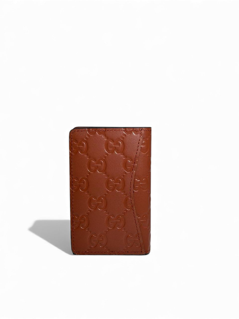 Gucci Brown Embossed Leather Card Holder π€β¨ | Compact Luxury Wallet | Unisex