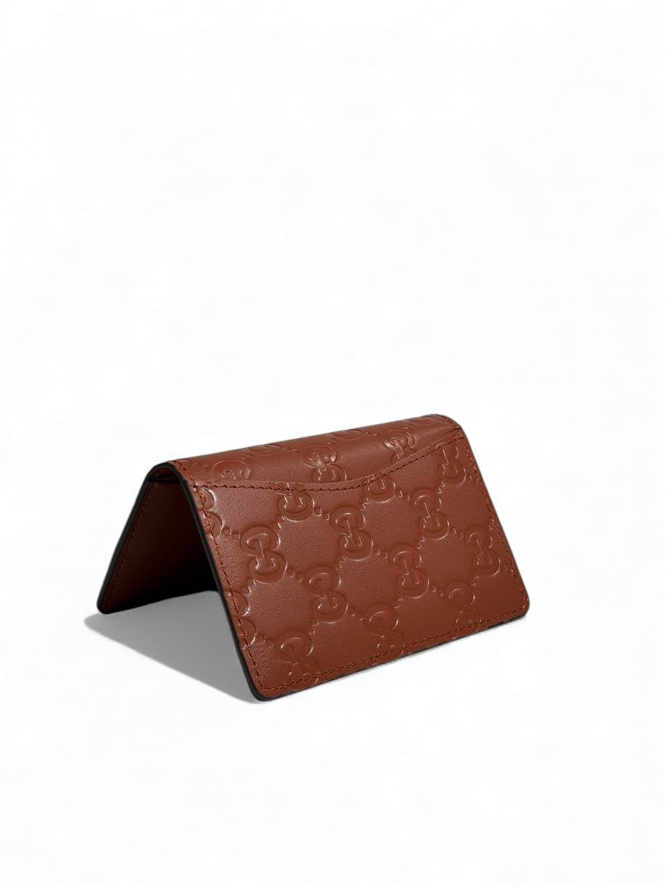 Gucci Brown Embossed Leather Card Holder π€β¨ | Compact Luxury Wallet | Unisex