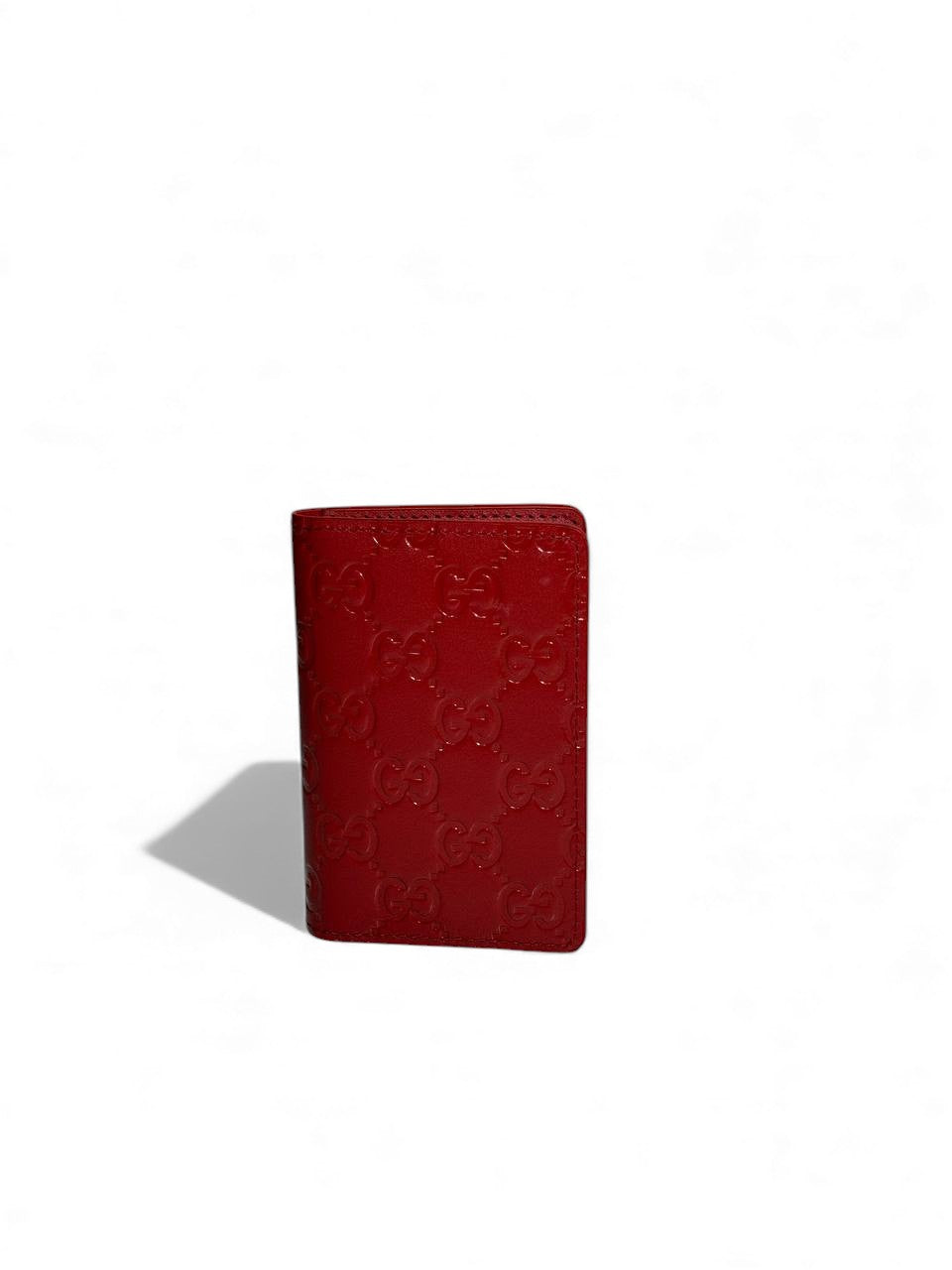 Gucci Red Embossed Leather Card Holder ❤️✨ | Luxury Slim Wallet | Unisex Elegant Design