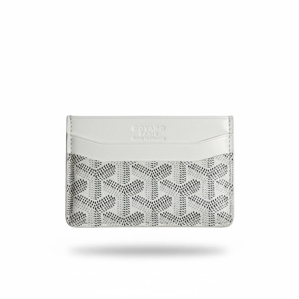 đ¤ Goyard White Monogram Card Holder | Luxury Slim Leather Wallet