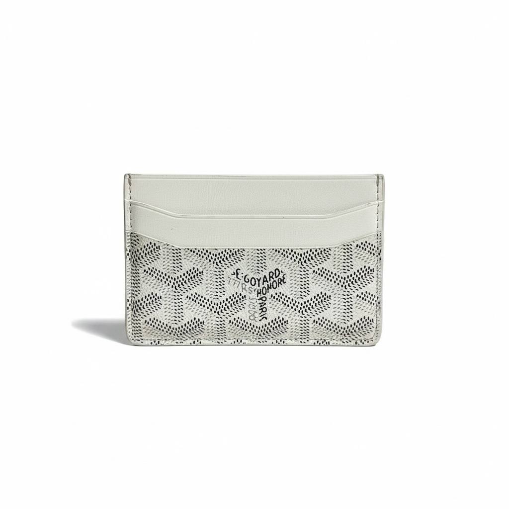 đ¤ Goyard White Monogram Card Holder | Luxury Slim Leather Wallet