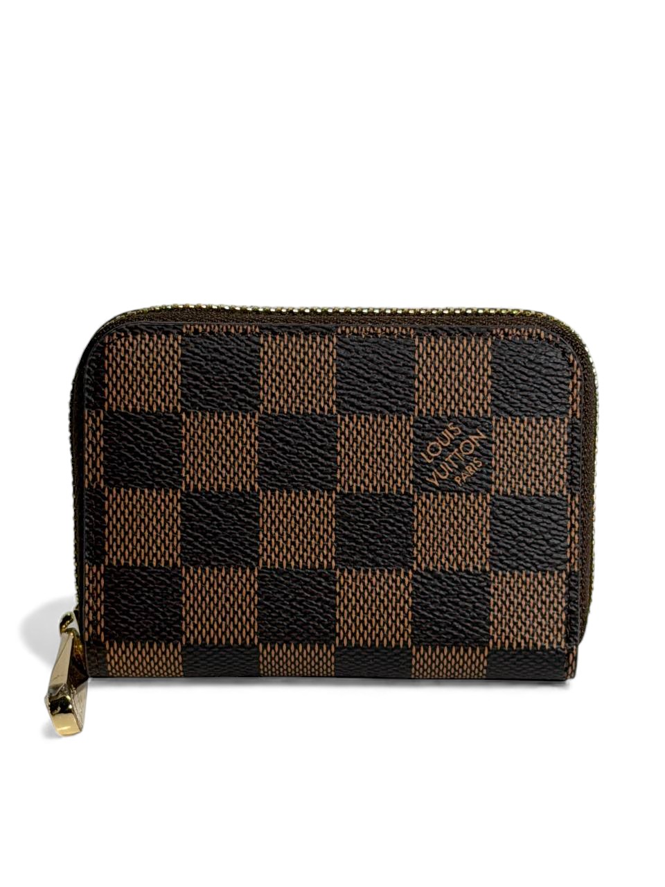 Louis Vuitton Damier Ebene Zip Wallet – Brown Signature Checkered Pattern 🟫✨ | Compact Designer Wallet