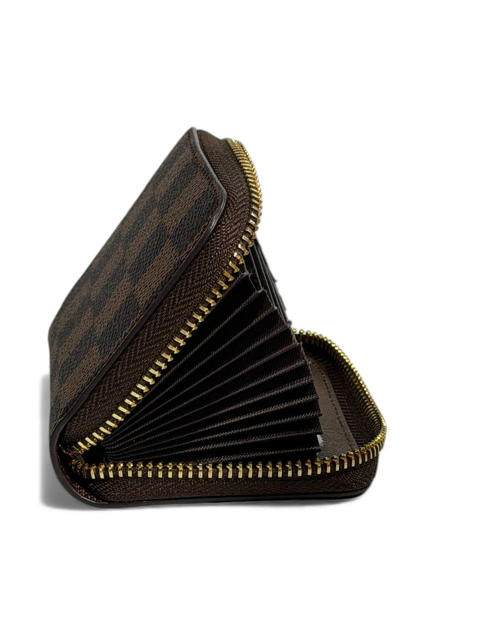 Louis Vuitton Damier Ebene Zip Wallet – Brown Signature Checkered Pattern 🟫✨ | Compact Designer Wallet