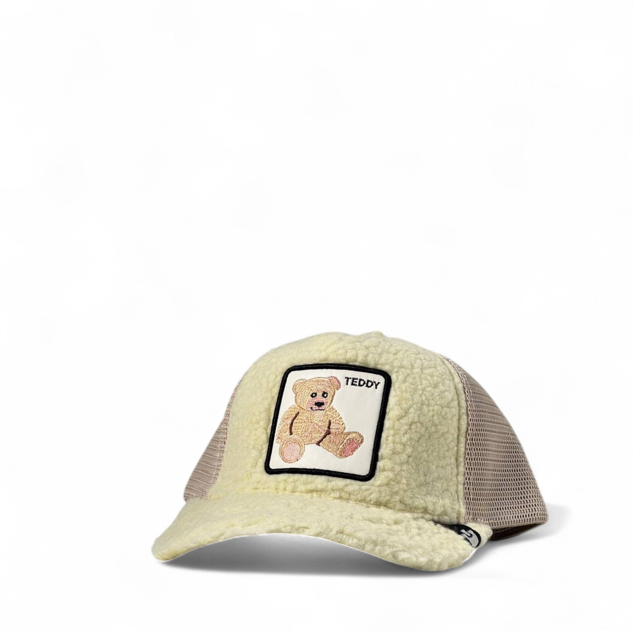 🧸 Goorin Bros. "Teddy" Cream Fleece Trucker Hat – Cozy, Cute & Iconic