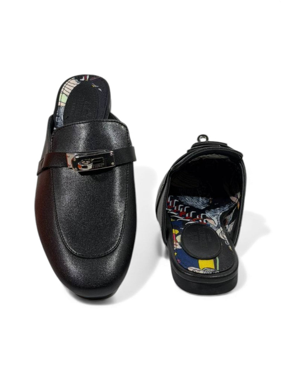 đ„ HermĂšs-Inspired Leather Mules â Black Luxury Edition đ„