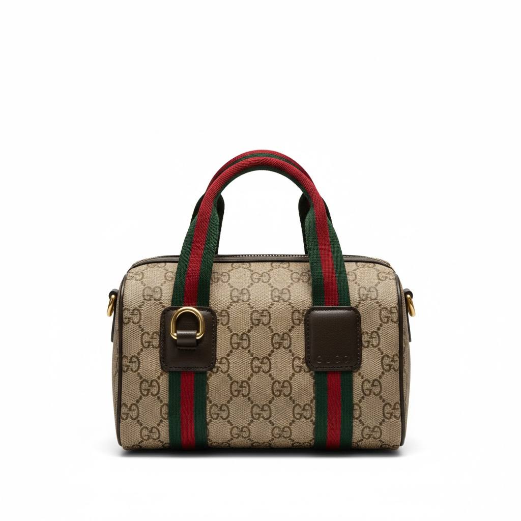 🔥 Gucci Monogram Boston Bag – GG Supreme Web Stripe Edition 🔥