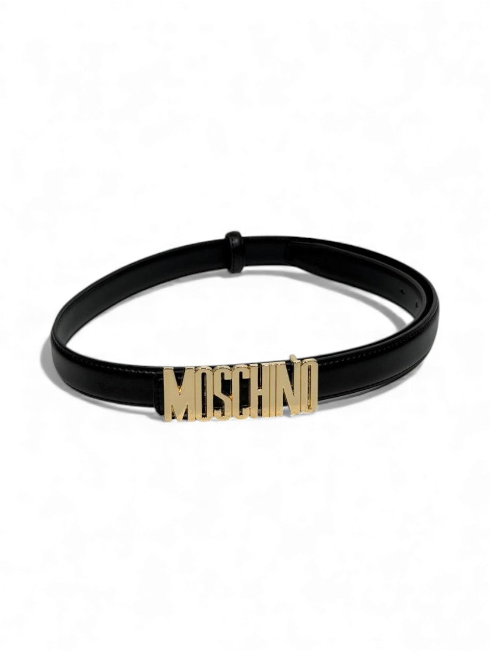 ✨ MOSCHINO Logo Leather Belt – 105cm ✨