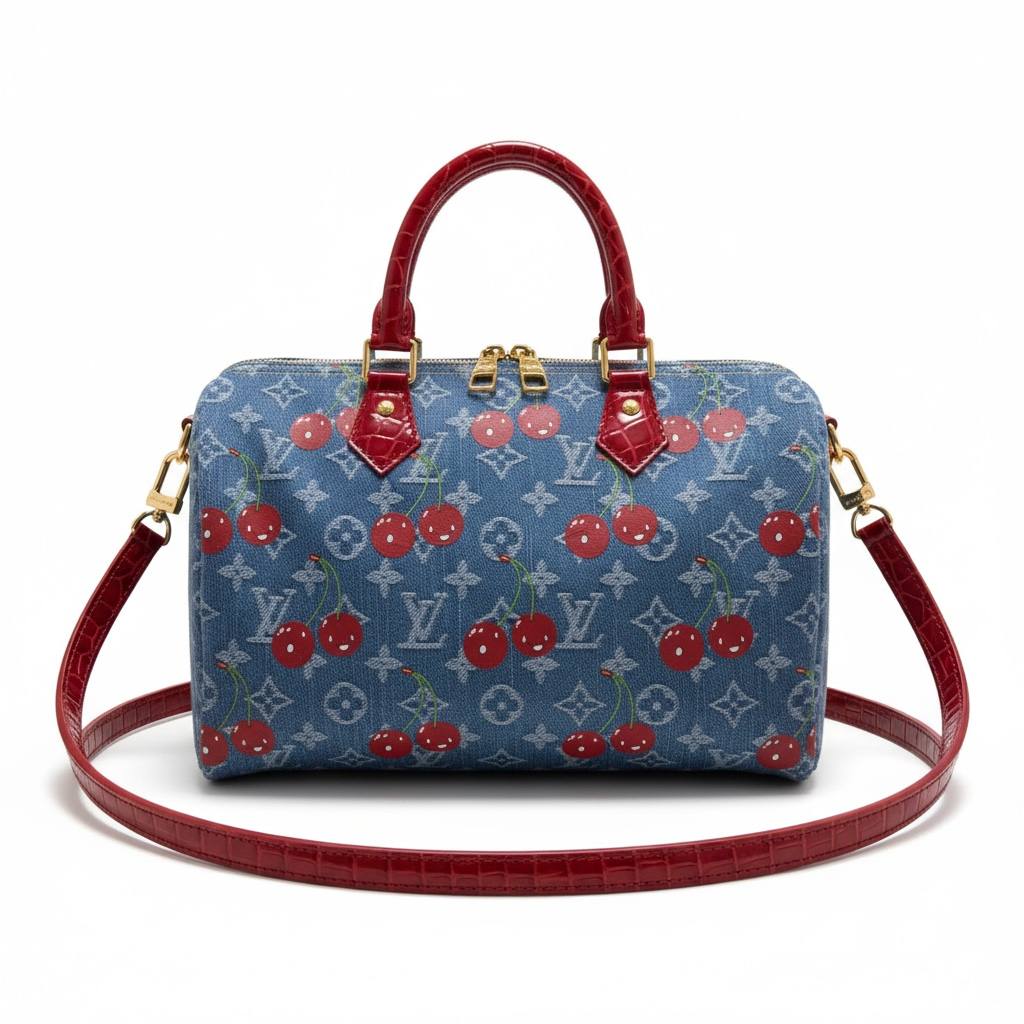 Louis Vuitton Cherry Denim Speedy Bag 🍒✨ | Limited Designer Icon
