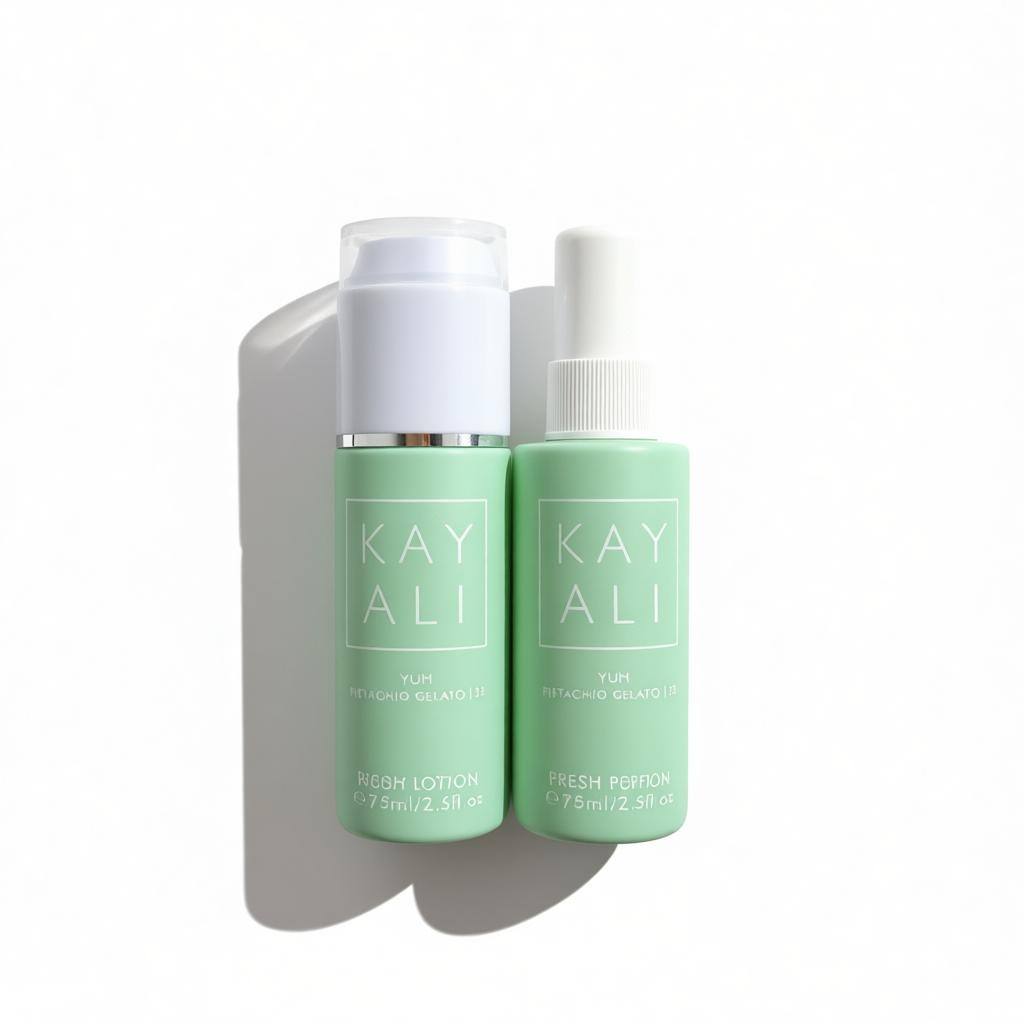 Kayali Yum Pistachio Gelato 33 Gift Set 💚✨ | Fresh Perfume & Body Lotion Duo