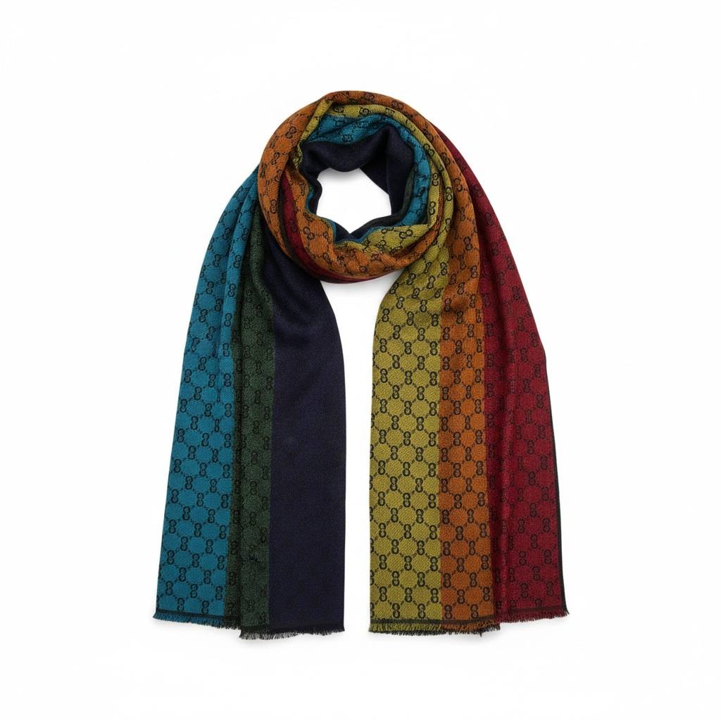 🧣 Gucci GG Multicolor Wool Scarf – LIMITED EDITION ✨🔥