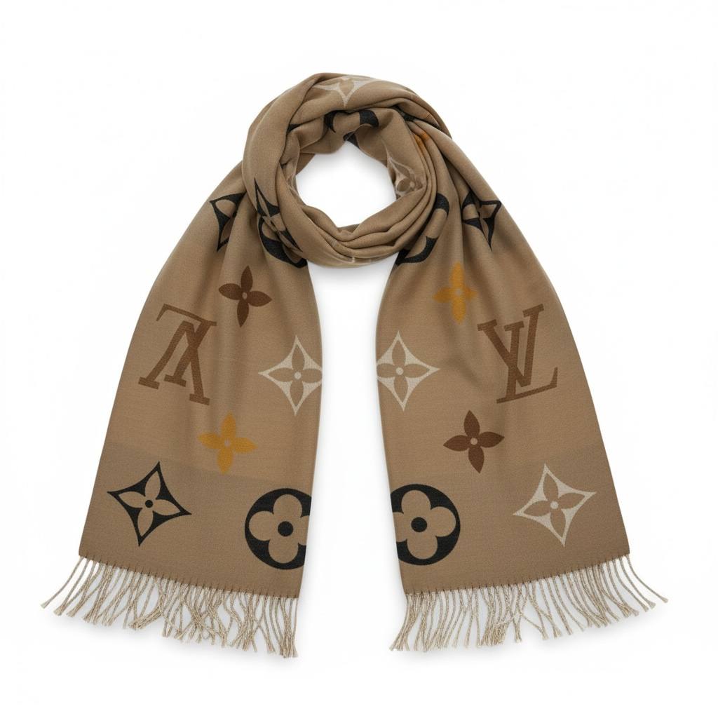 ✨ Louis Vuitton Giant Monogram Winter Scarf – Beige Luxury Edition 🧣✨