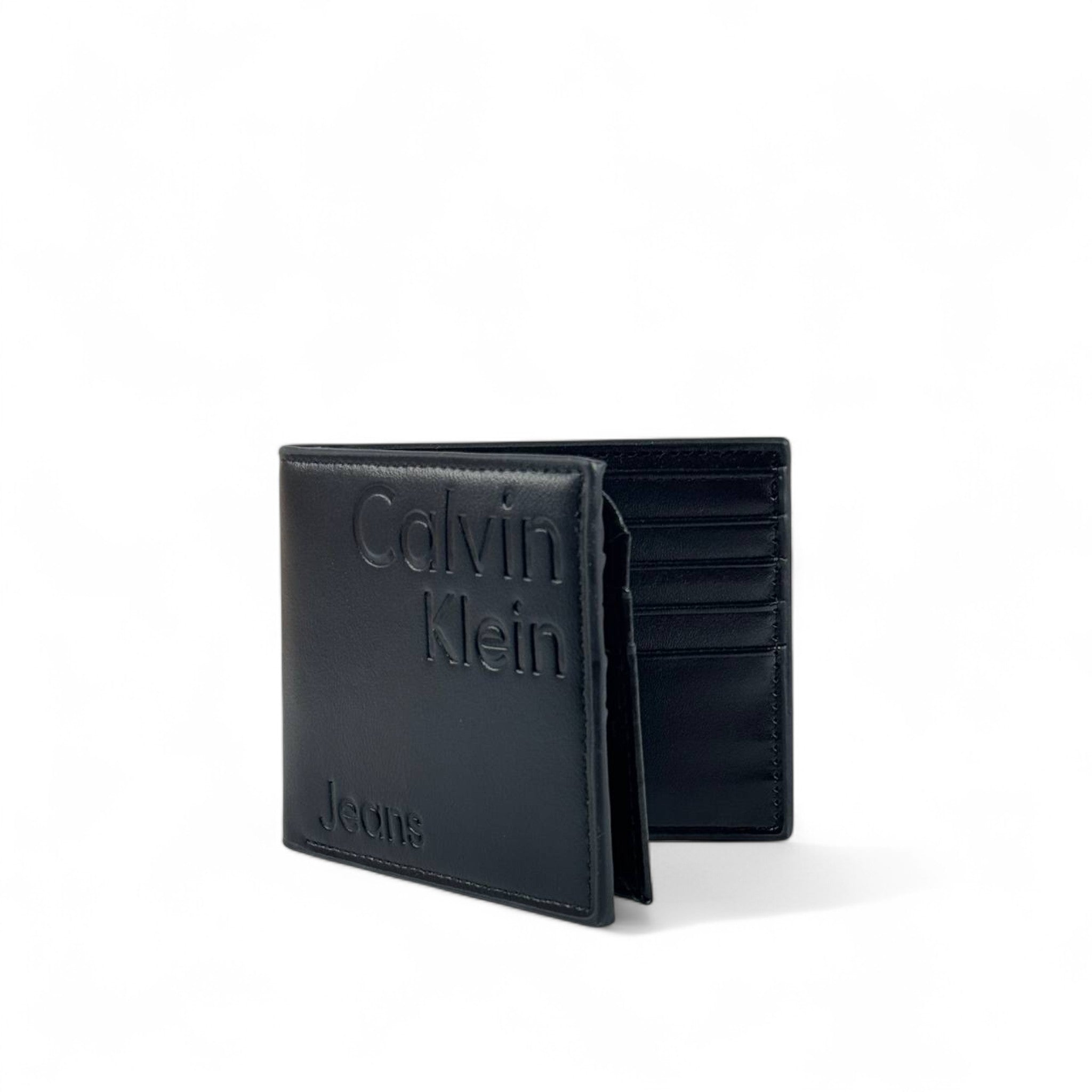 Calvin Klein Jeans Black Leather Wallet – Embossed Logo