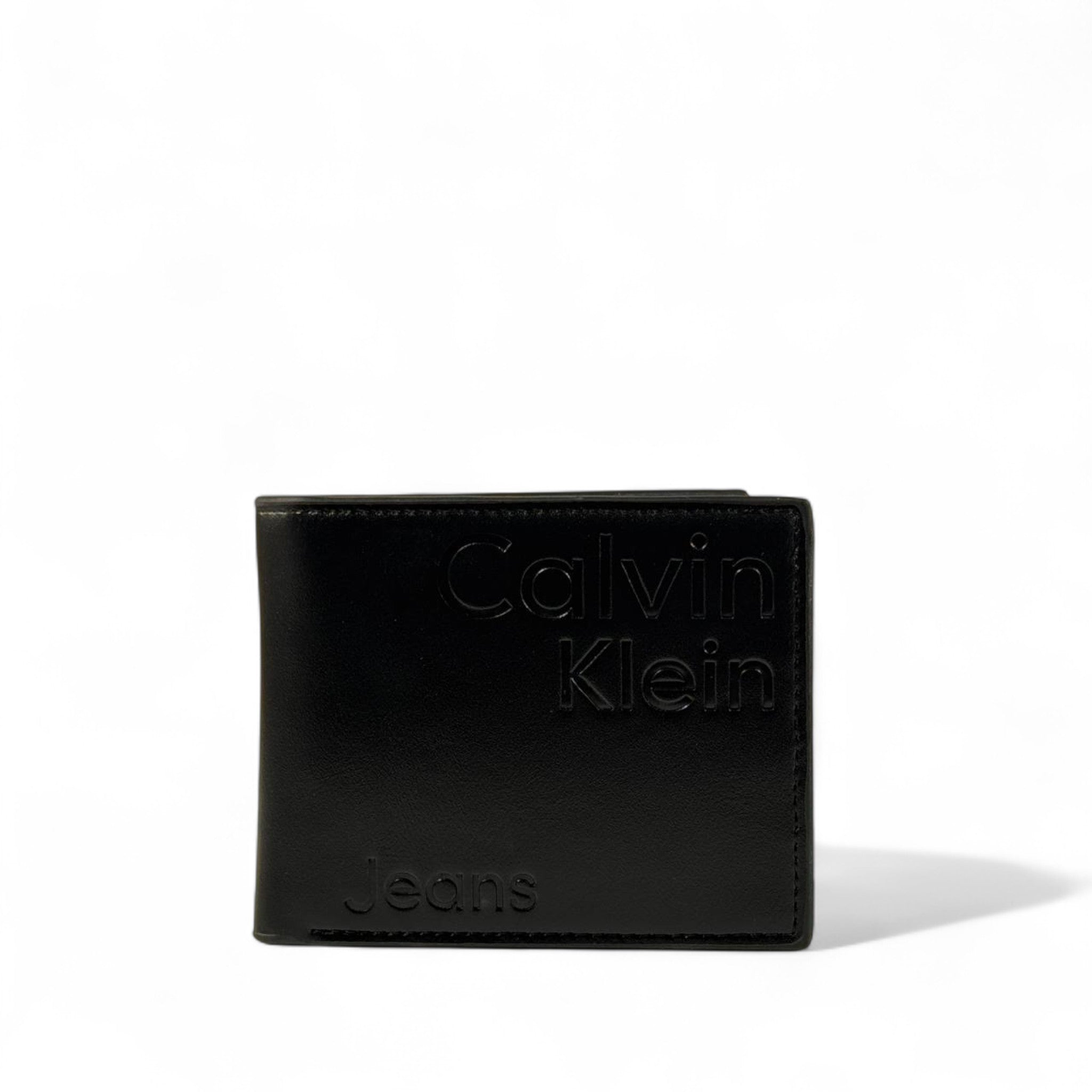 Calvin Klein Jeans Black Leather Wallet – Embossed Logo
