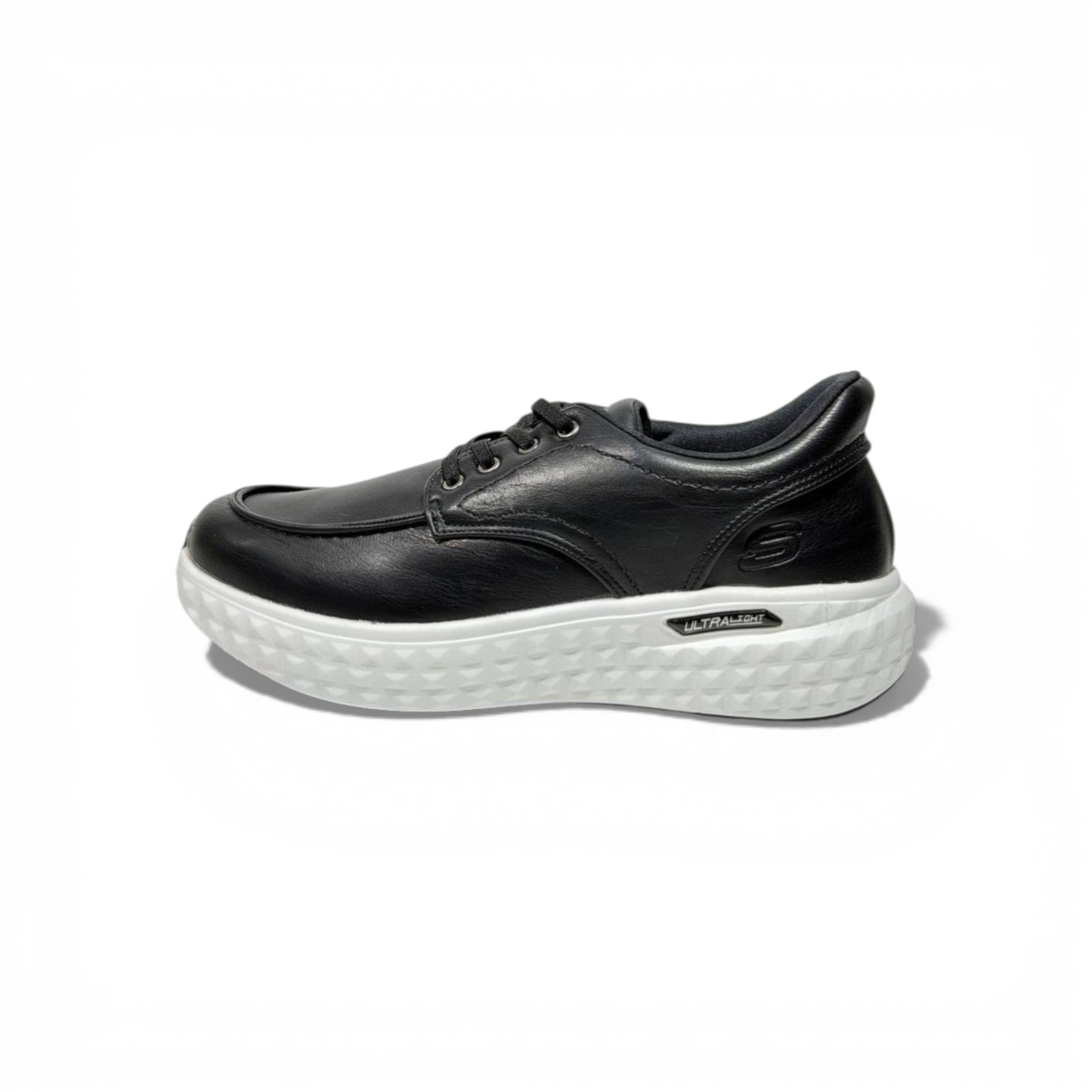 Skechers Ultra Light Leather Sneakers β Black Classic Comfort Shoes π€π | Lightweight Casual Walking Shoes