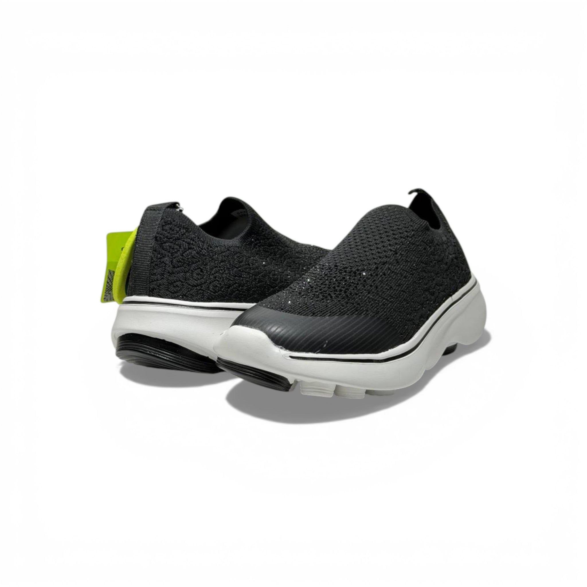 Skechers Slip-On Knit Sneakers – Black Lightweight Comfort Walking Shoes 👟🖤 | Breathable Casual Trainers