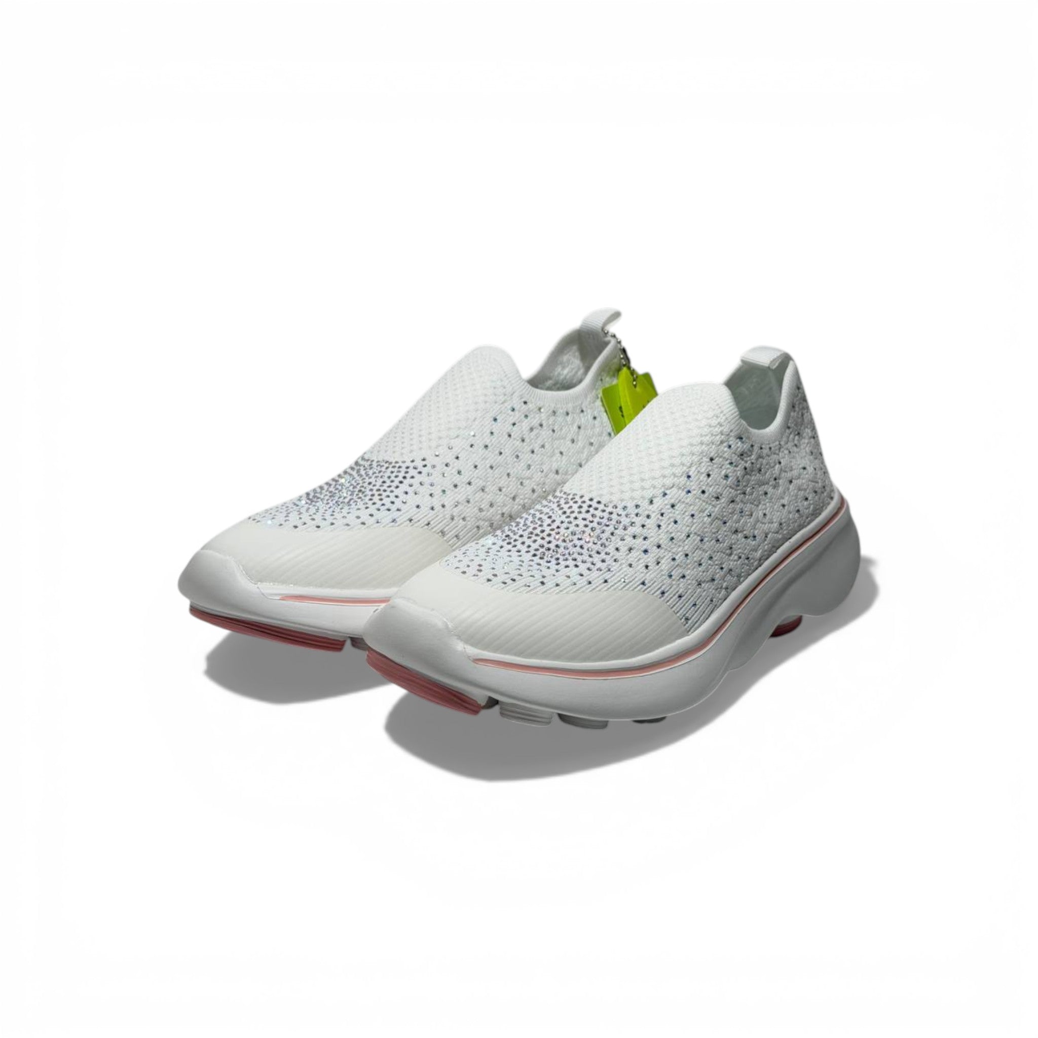 Skechers Crystal Slip-On Sneakers β White Sparkle Comfort Shoes β¨π | Lightweight Breathable Walking Trainers