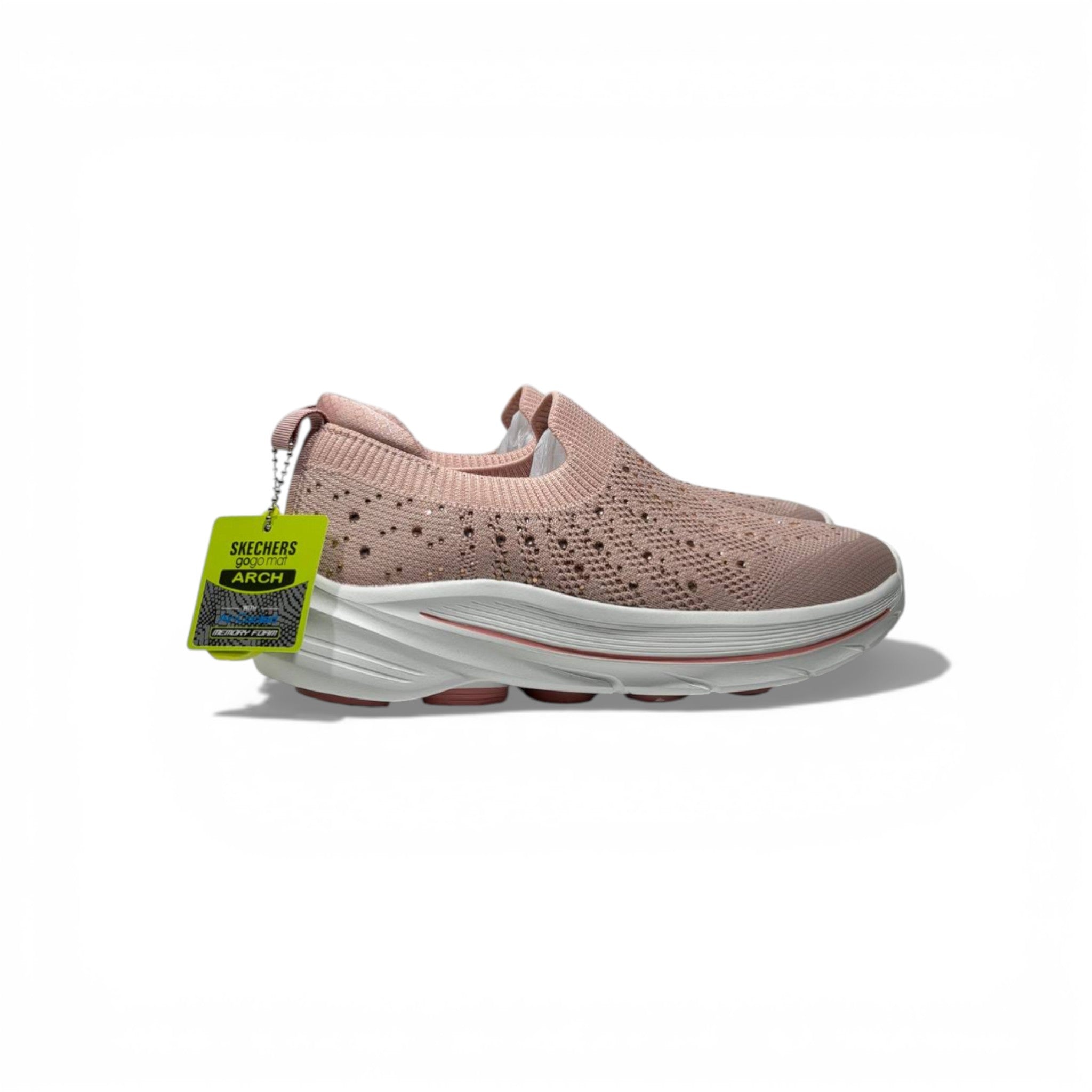 Skechers Crystal Slip-On Sneakers – Blush Pink Sparkle Comfort Shoes ✨👟 | Lightweight Breathable Walking Trainers