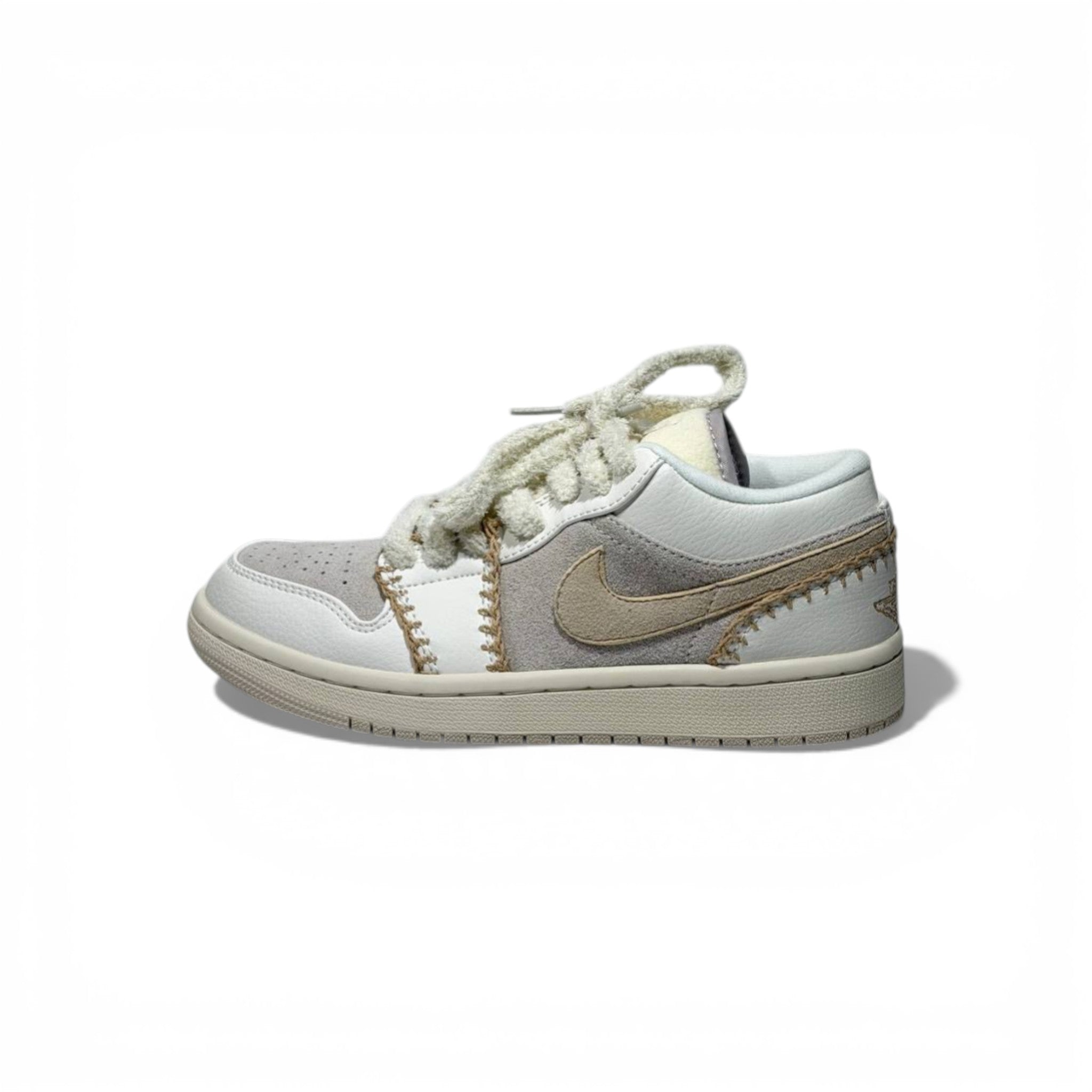 Nike Air Jordan Low Vintage Stitch Sneakers β Cream & Beige Retro Trainers πβ¨ | Premium Street Style Shoes