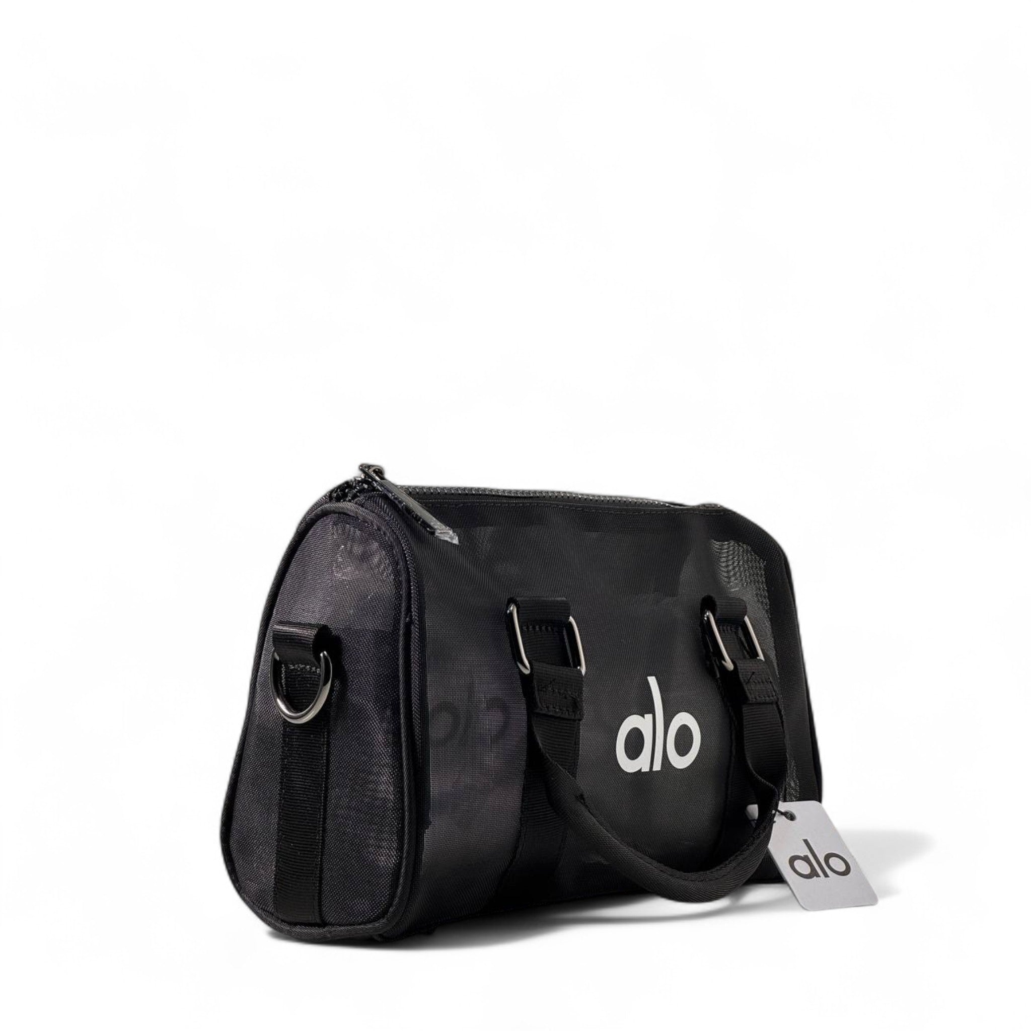Alo Mini Mesh Duffel Bag – Black Transparent Utility Chic 🖤🧘♀️ ( without box)