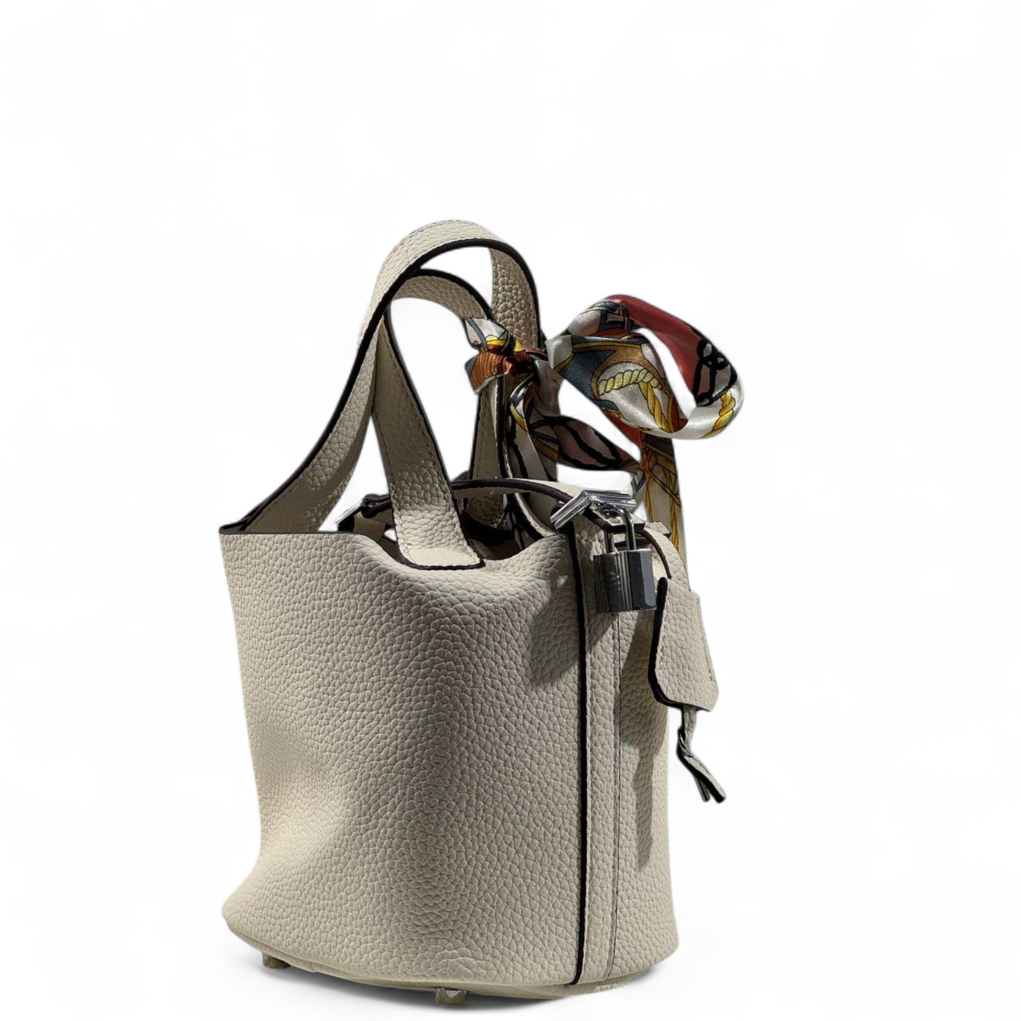 đ¤đ´ Hermès Style Beige Mini Handbag with Scarf, Horse Charm & Strap â¨
