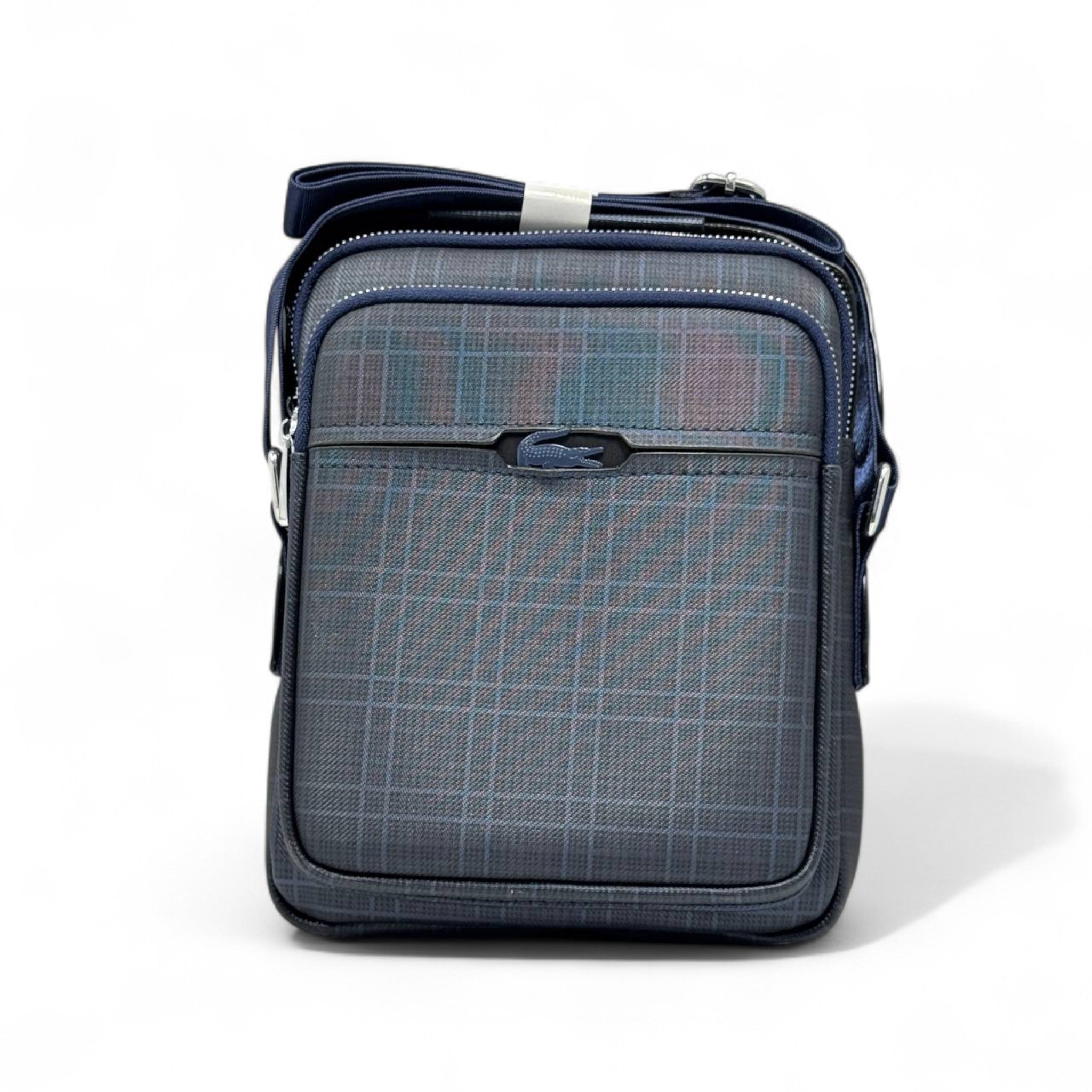 Lacoste Urban Plaid Crossbody Bag β Blue Checkered Design