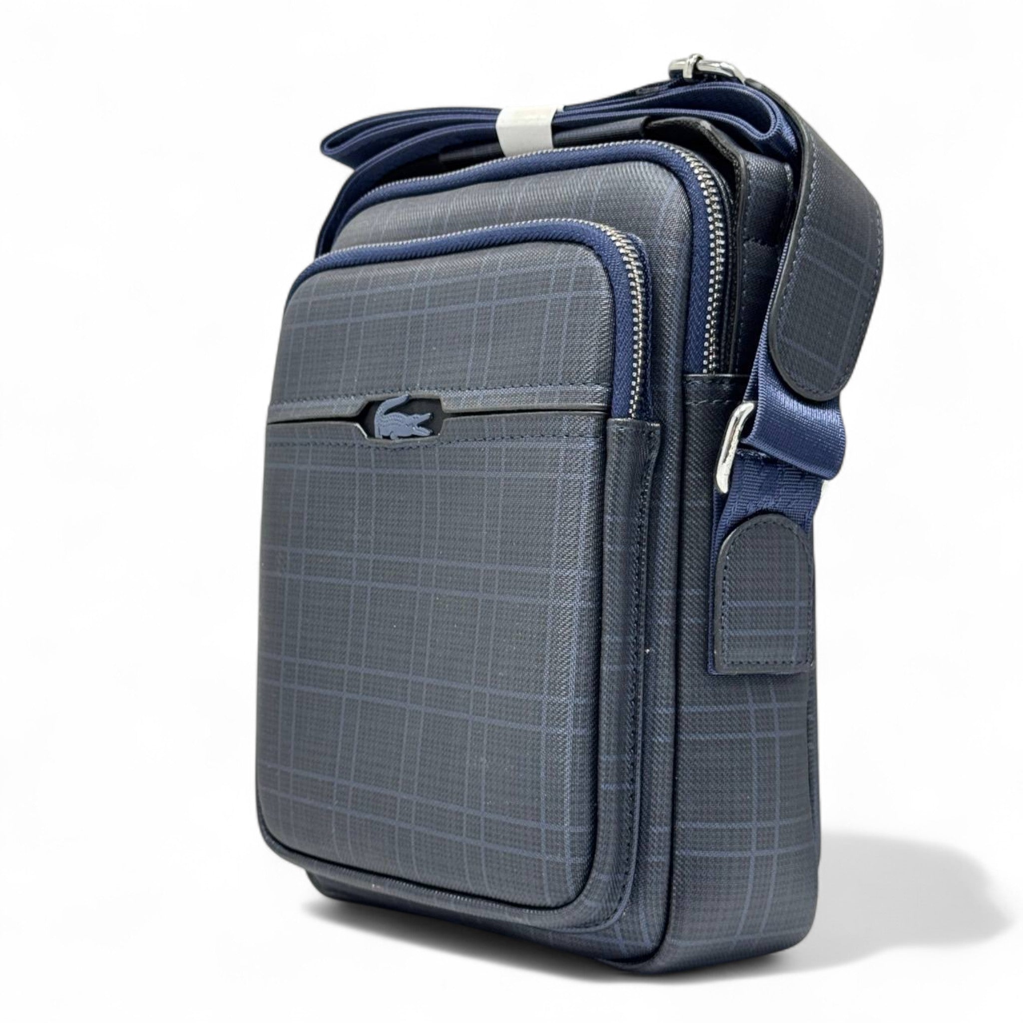 Lacoste Urban Plaid Crossbody Bag β Blue Checkered Design