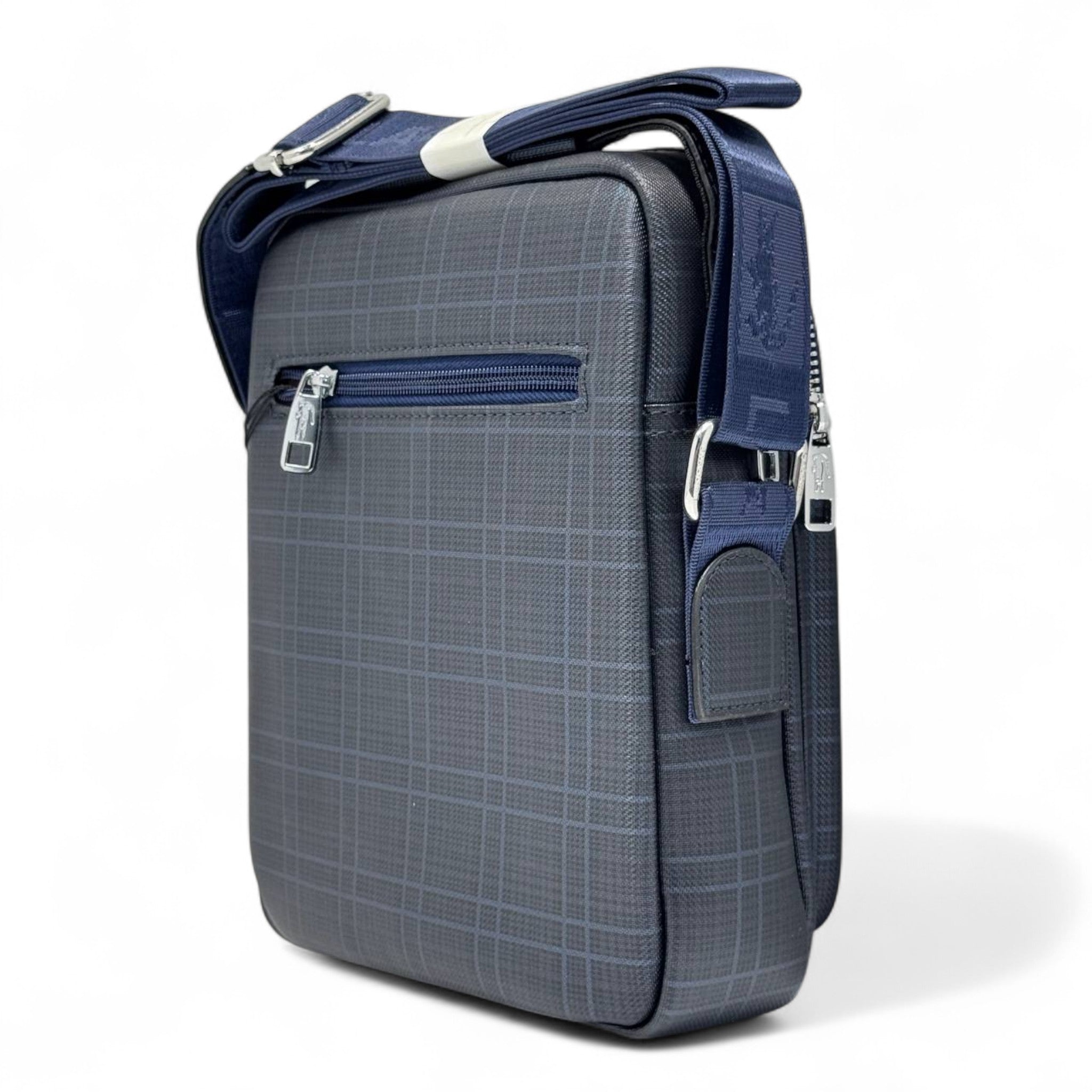 Lacoste Urban Plaid Crossbody Bag β Blue Checkered Design