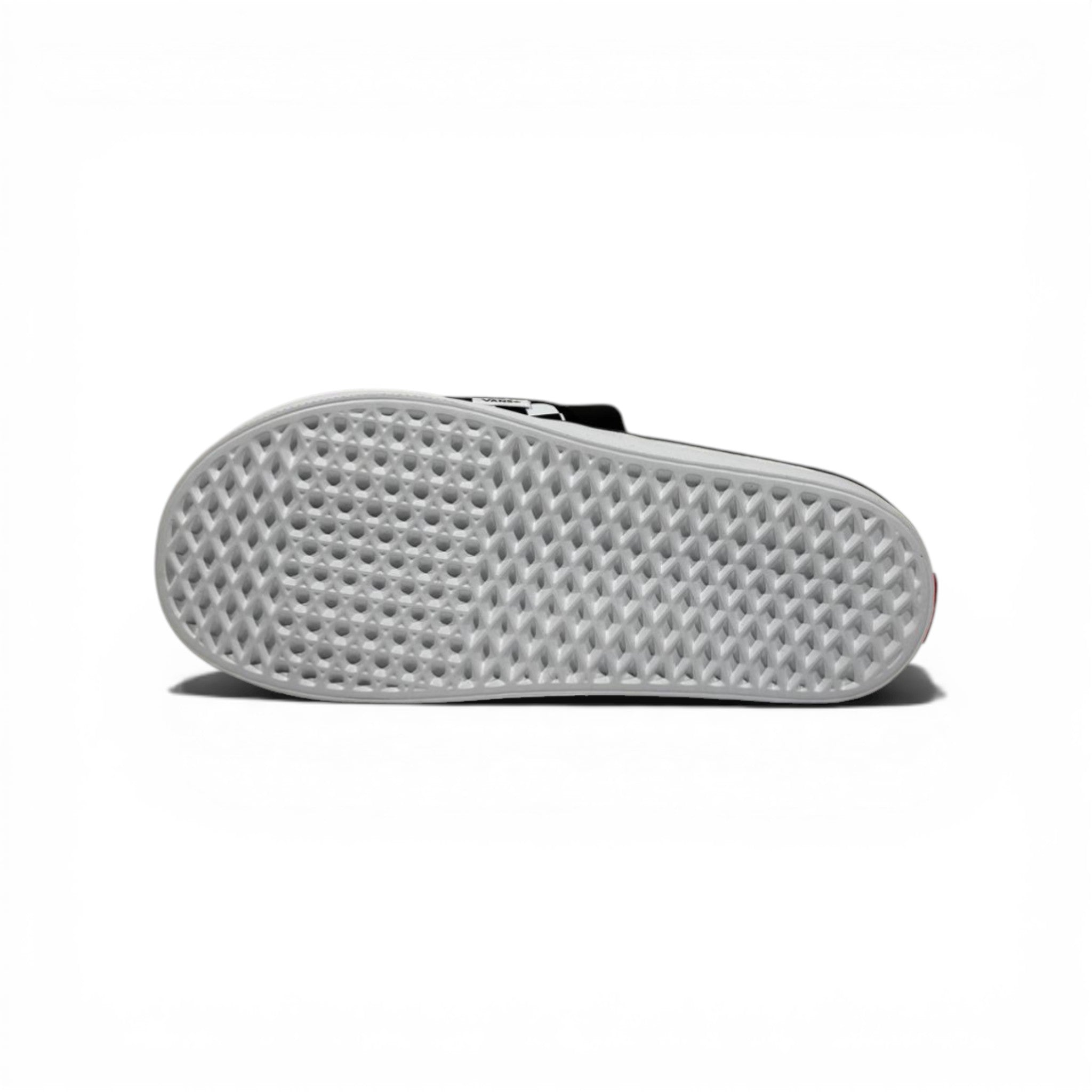 🏁🔴 Vans Checkerboard Slides – Black & White Red Accent Edition