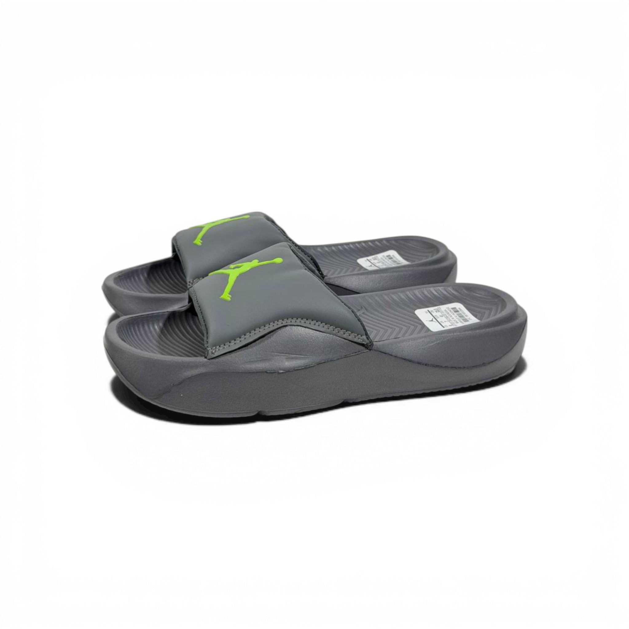 β«π’ Air Jordan Neon Slides β Grey & Lime Sport Edition