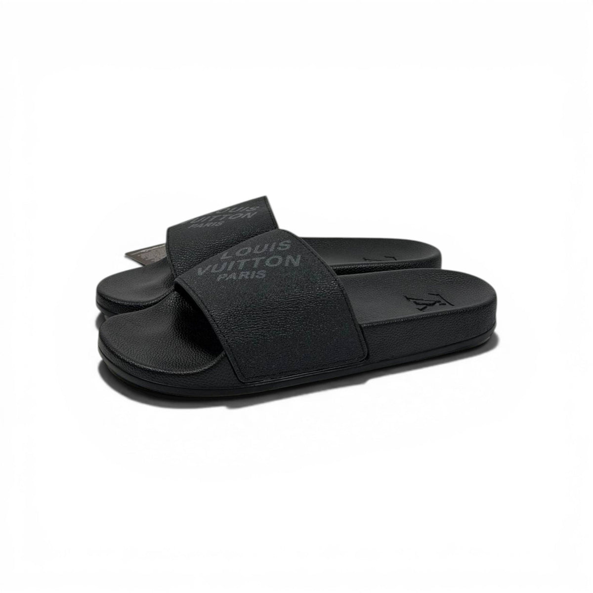 🖤✨ LV Inspired Slides – Black Luxury Minimal Edition