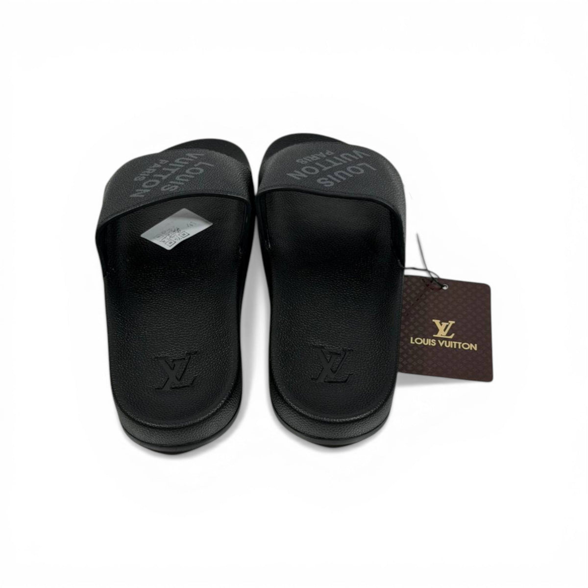 🖤✨ LV Inspired Slides – Black Luxury Minimal Edition