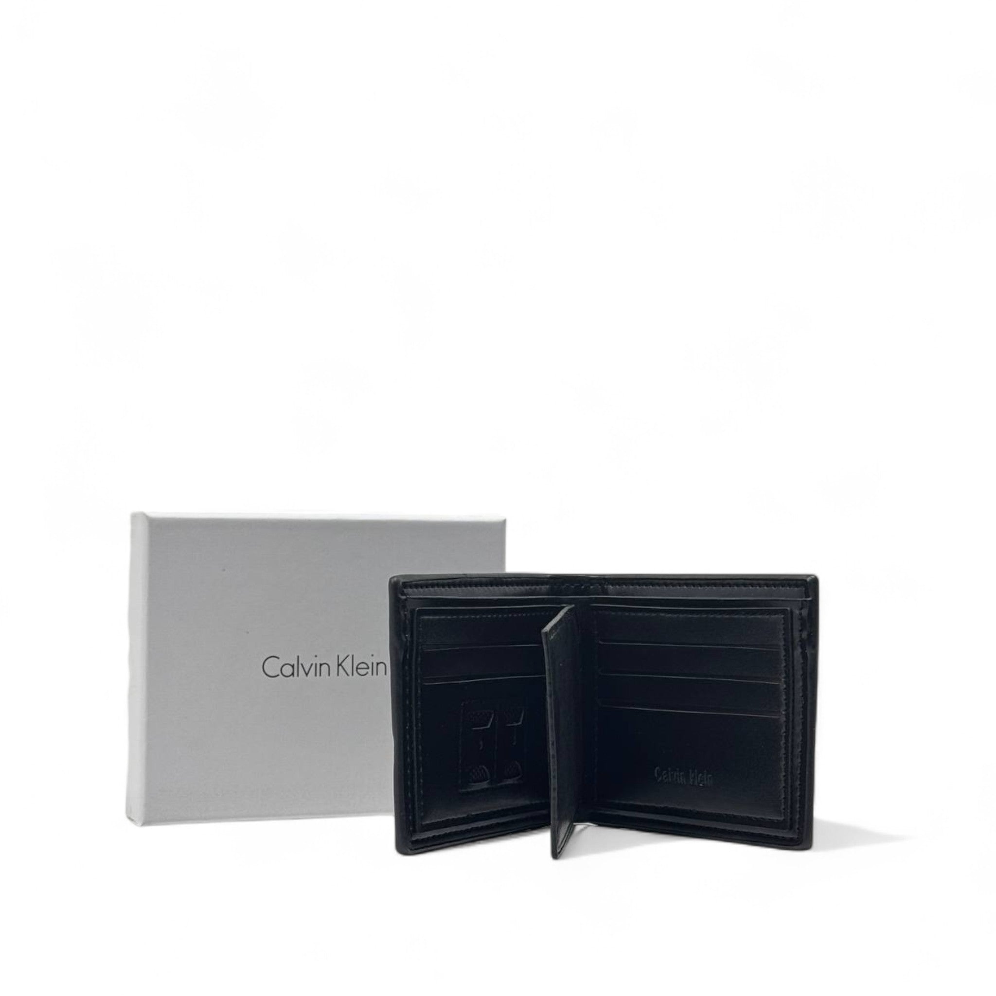 š¤ Calvin Klein Black Leather Wallet ā Slim Bifold + Gift Box š