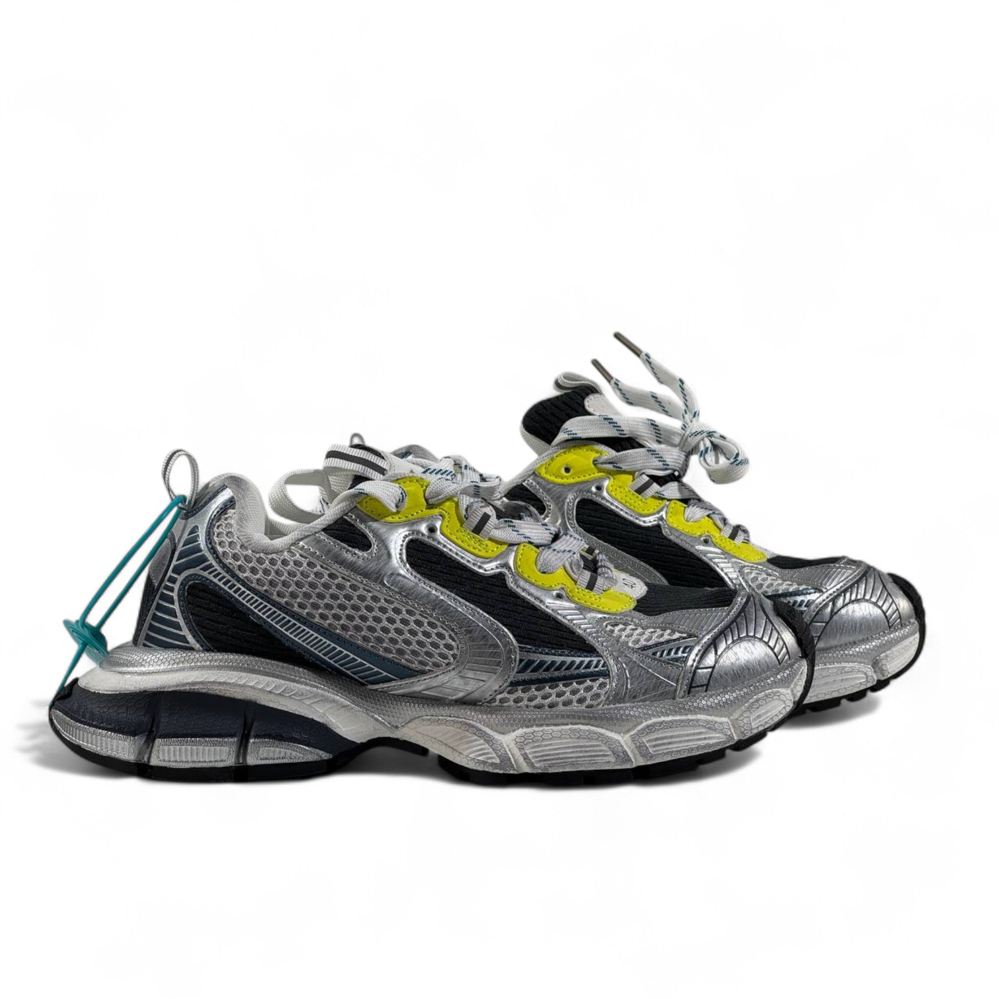 Balenciaga 3XL Sneakers β Silver & Neon Power Run β‘π